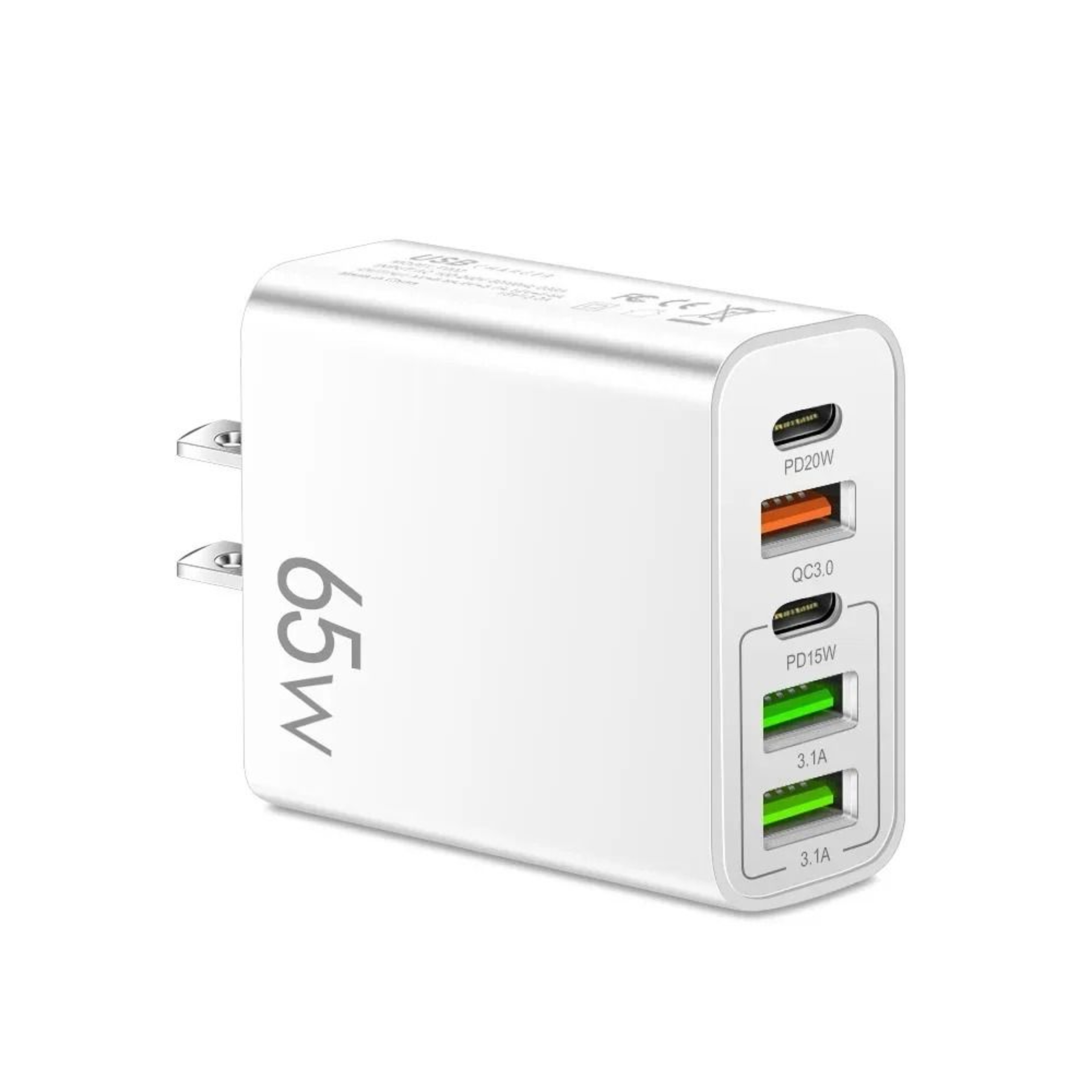 65W 5 Port Multi Device USB Wall Charger 6