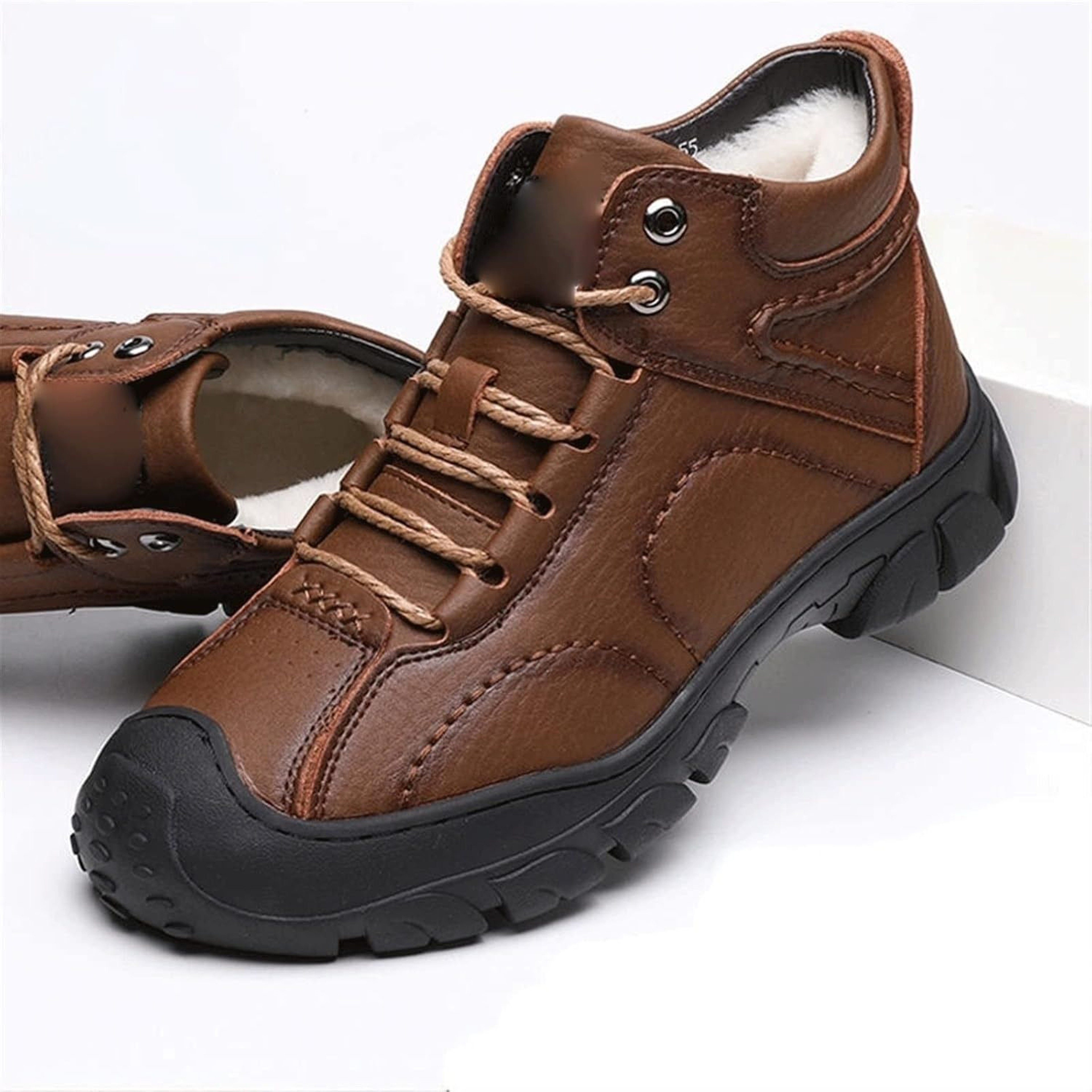 Men Winter Snow Boots Waterproof Warm Lace Up Work Shoes 3