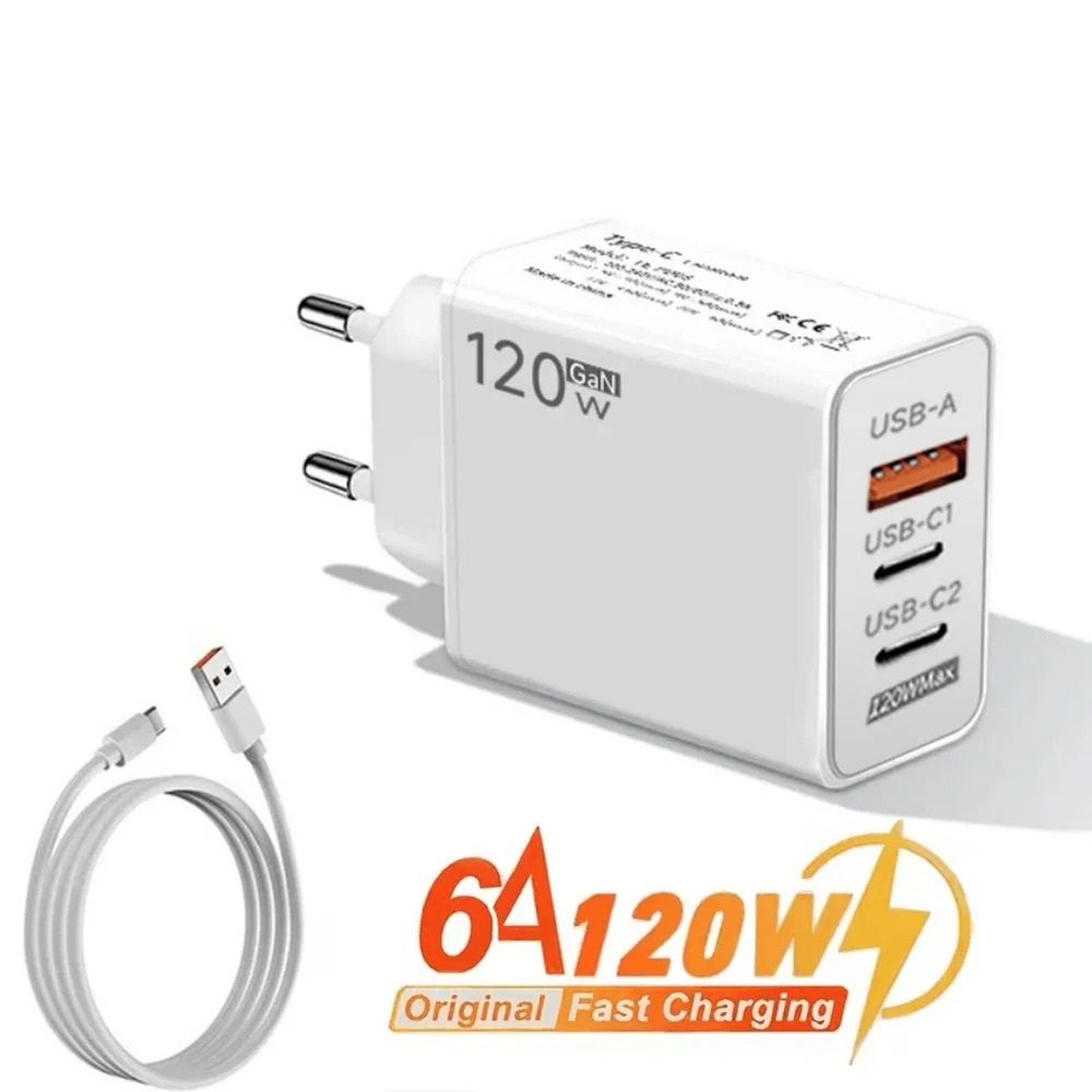 120W UltraFast GaN Wall Charger And HighCurrent Cable Set 0