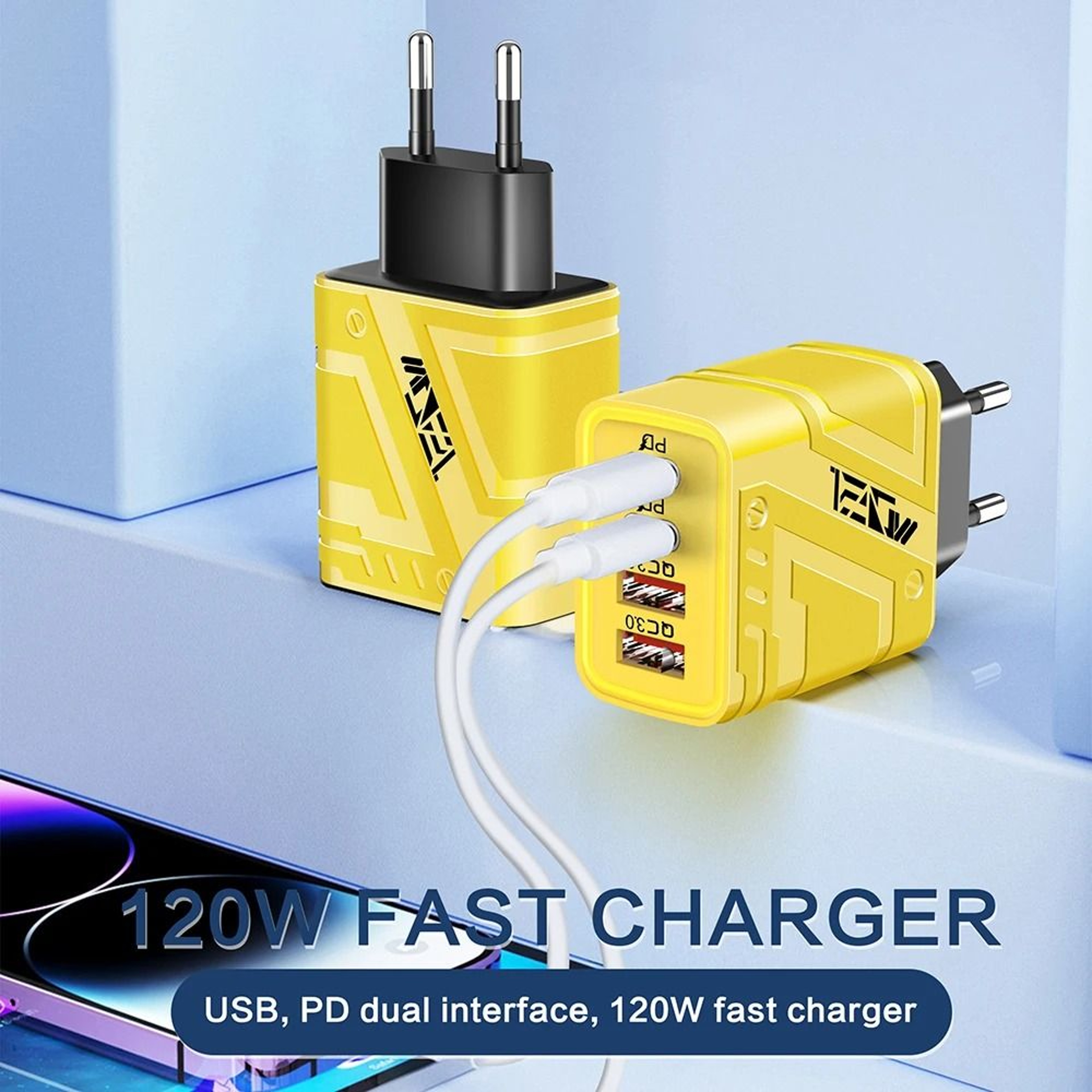 120W High Speed 4 Port Universal Wall Adapter 1