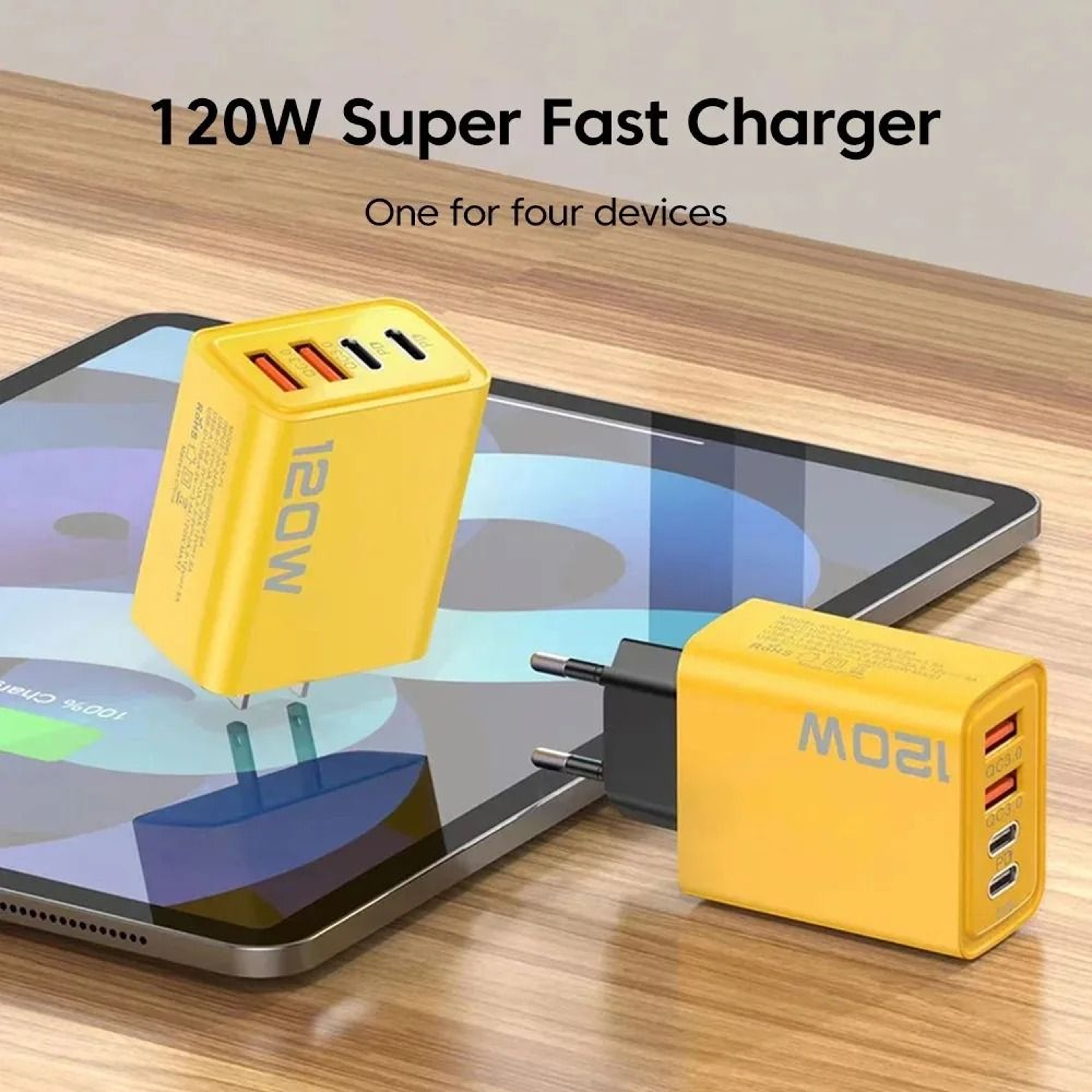 120W Total Multi Port High Performance Wall Charger 1
