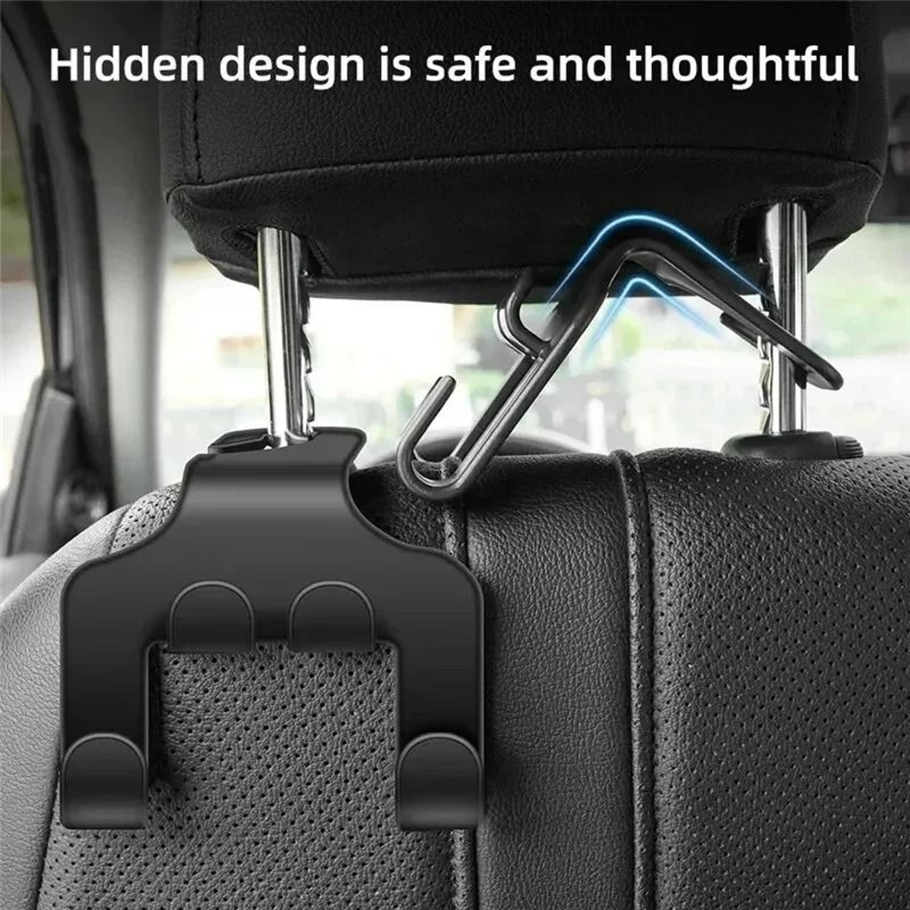 2in1 Universal Car Back Seat Phone Holder And Storage Hook 2