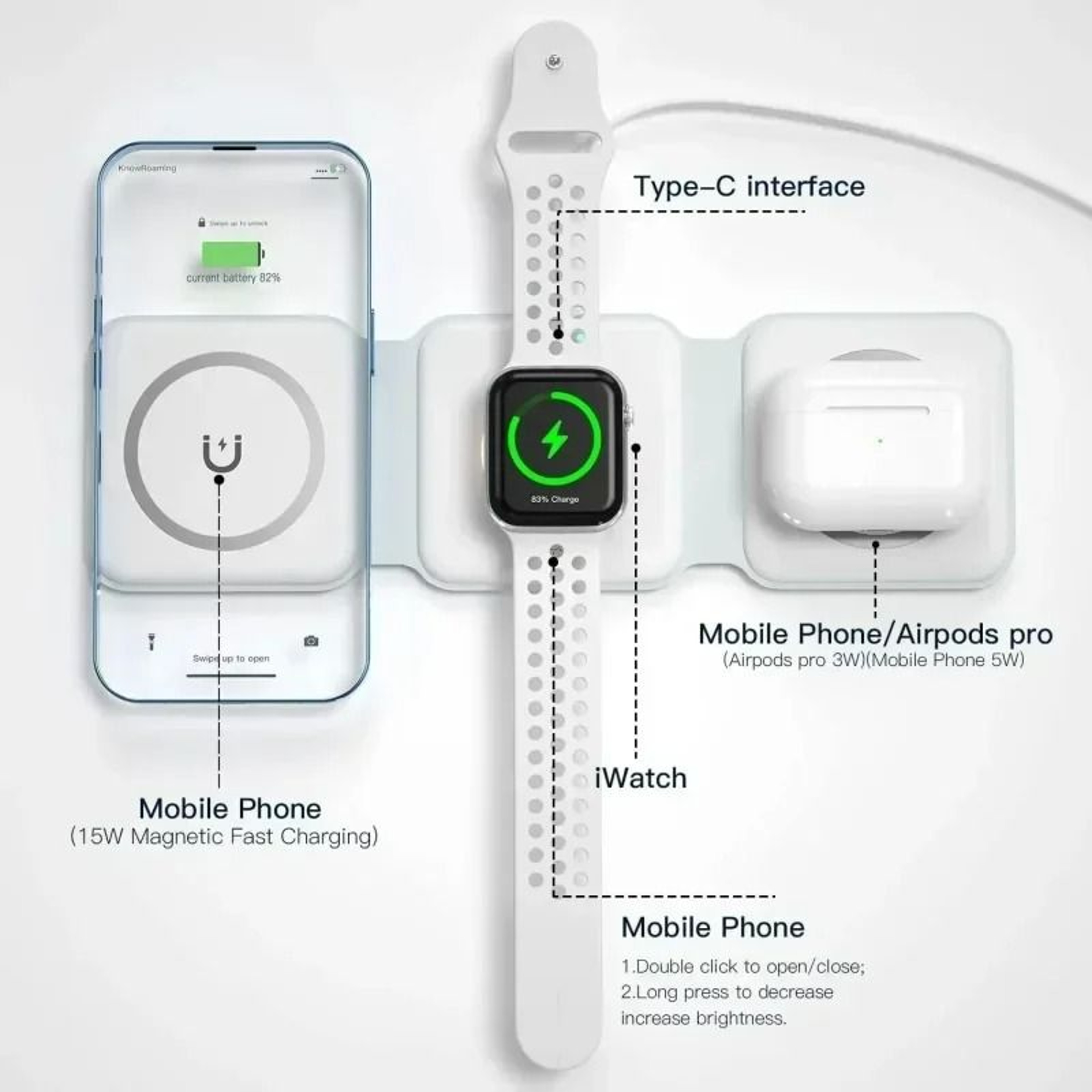 3 In 1 Magnetic Foldable Wireless Charging Station 3