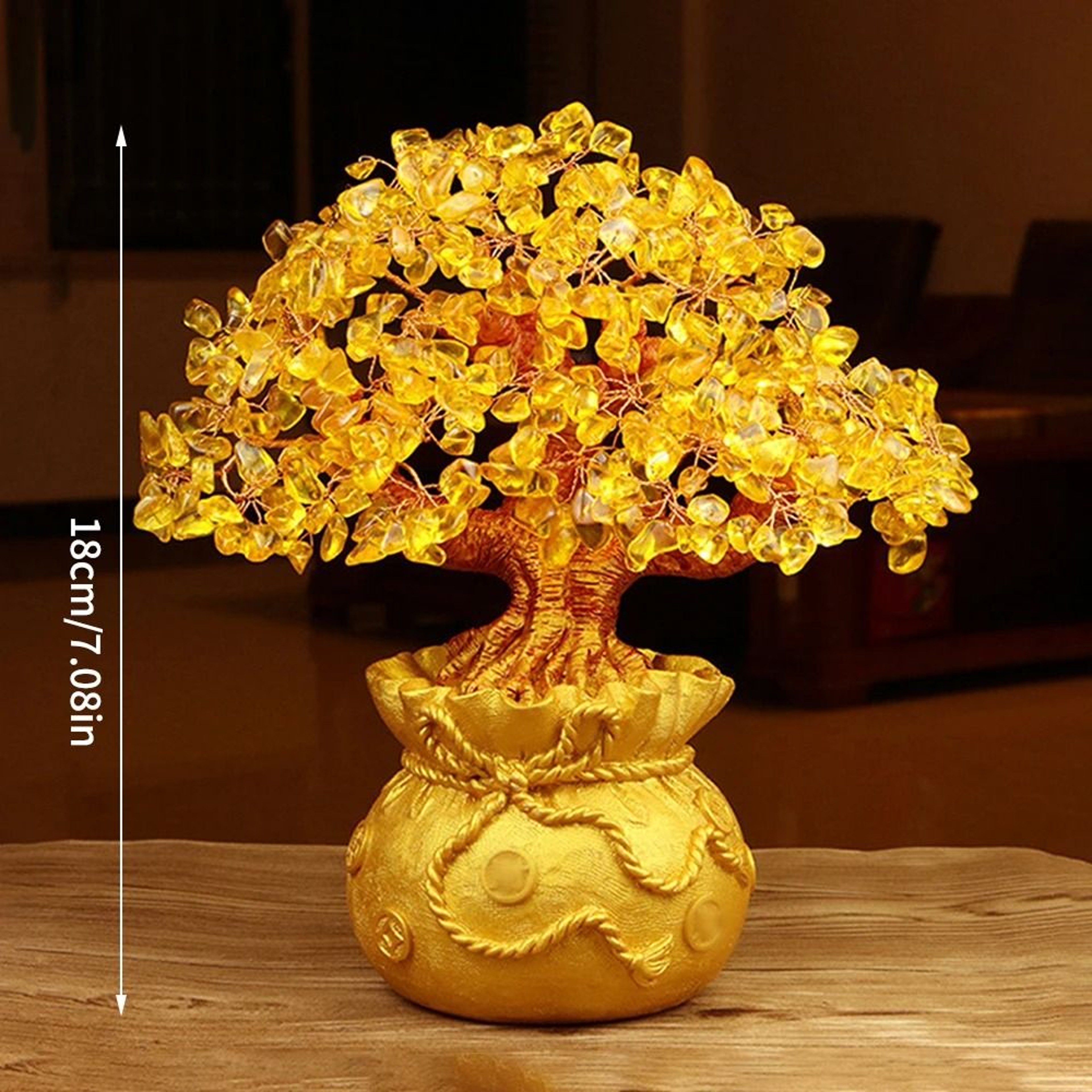 Natural Crystal Fortune Money Bag Tree Ornament 5