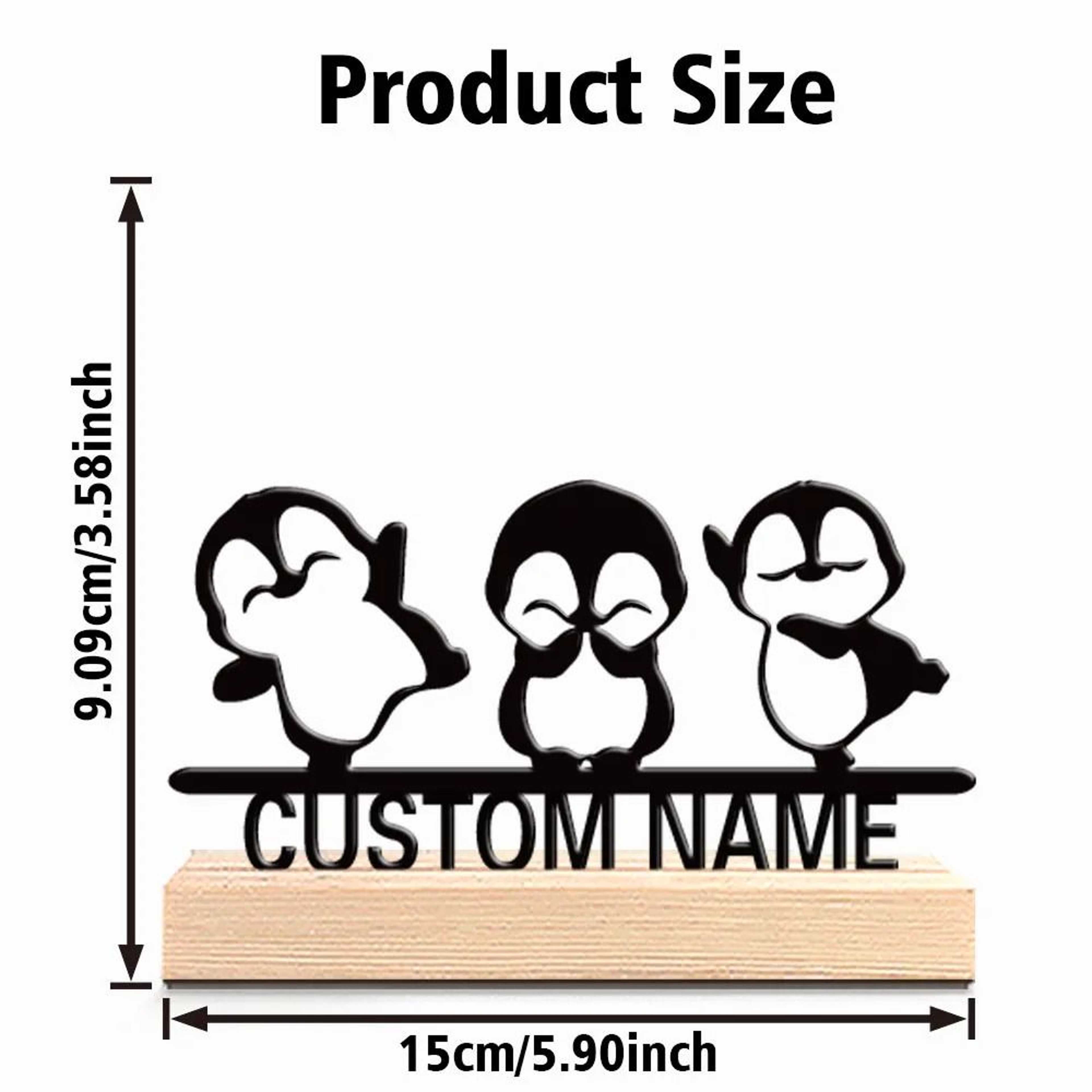 Custom Adorable Three Penguins Metal Tabletop Statue 6