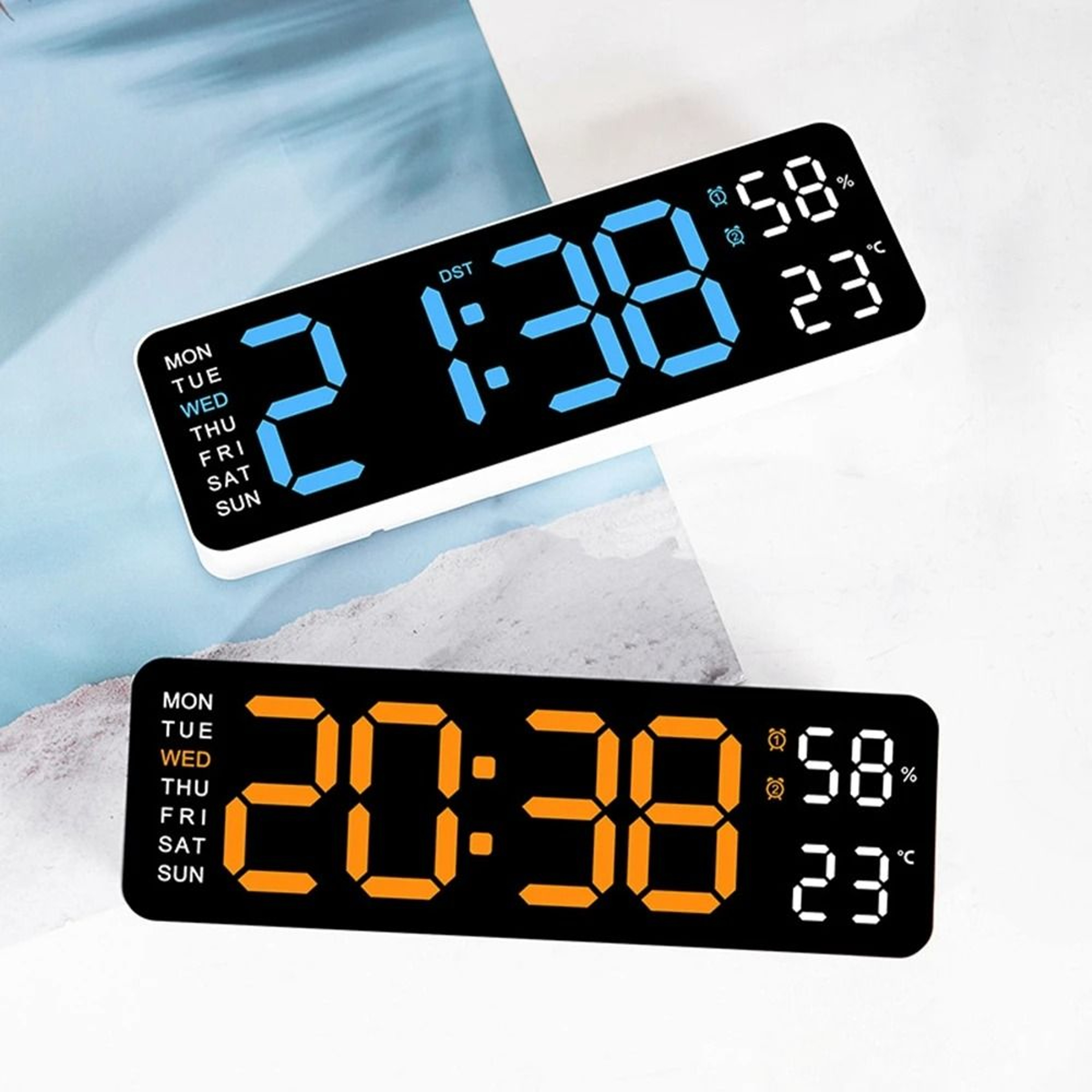 Large Digital Wall Clock With Environmental Display 4