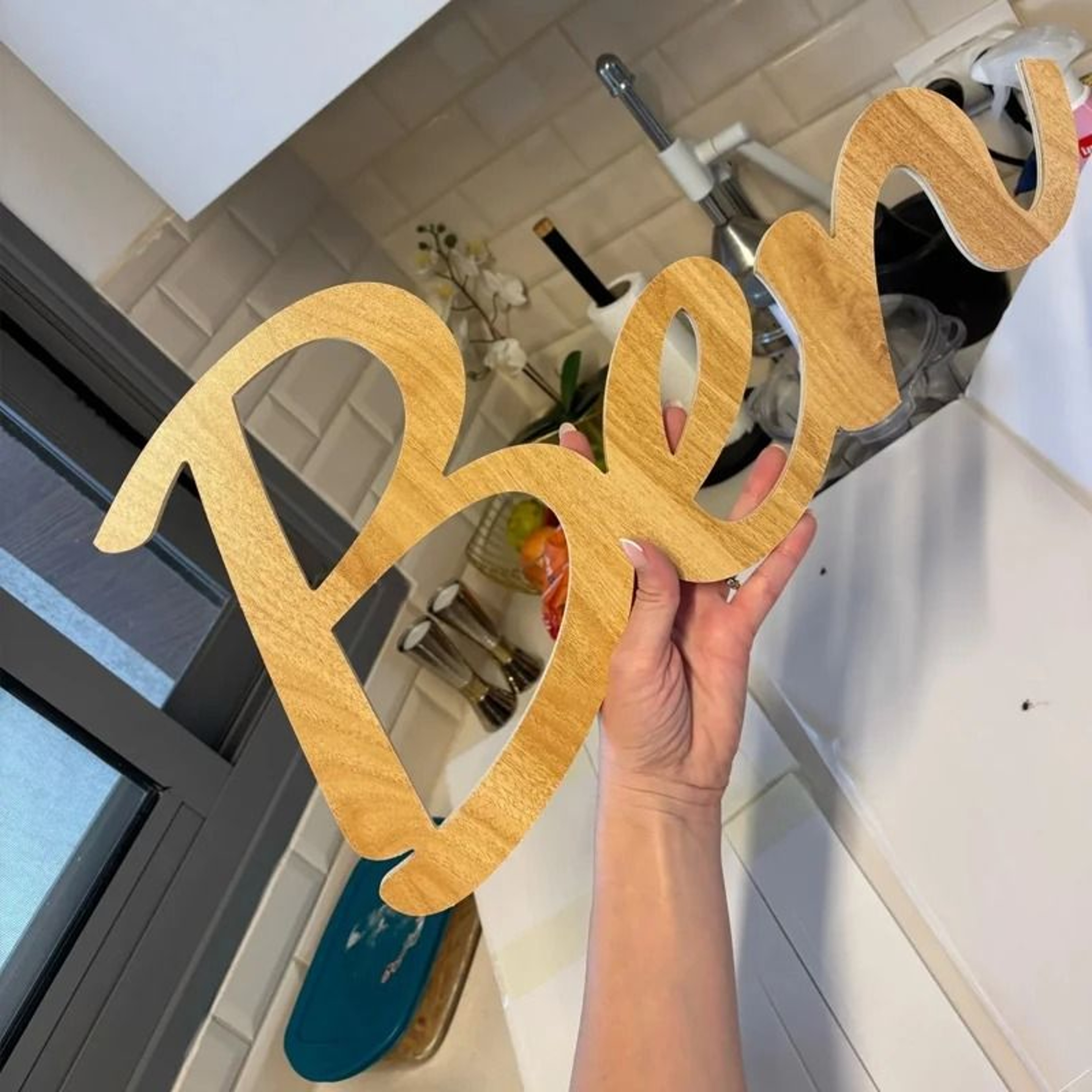 Custom Script Wooden Name Sign For Nursery And Home Decor 3