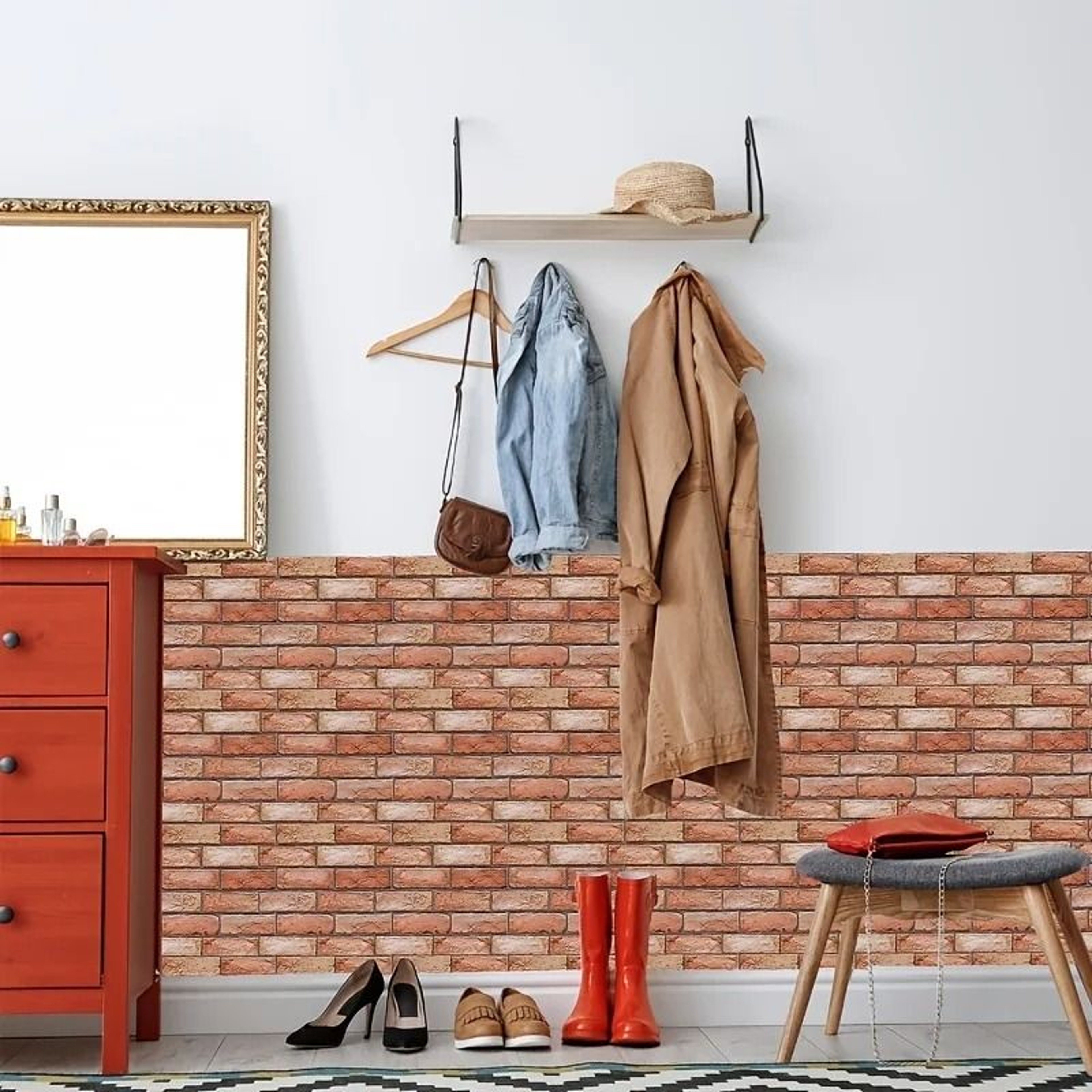 10Piece 3D SelfAdhesive Textured Wall Sticker Set 3