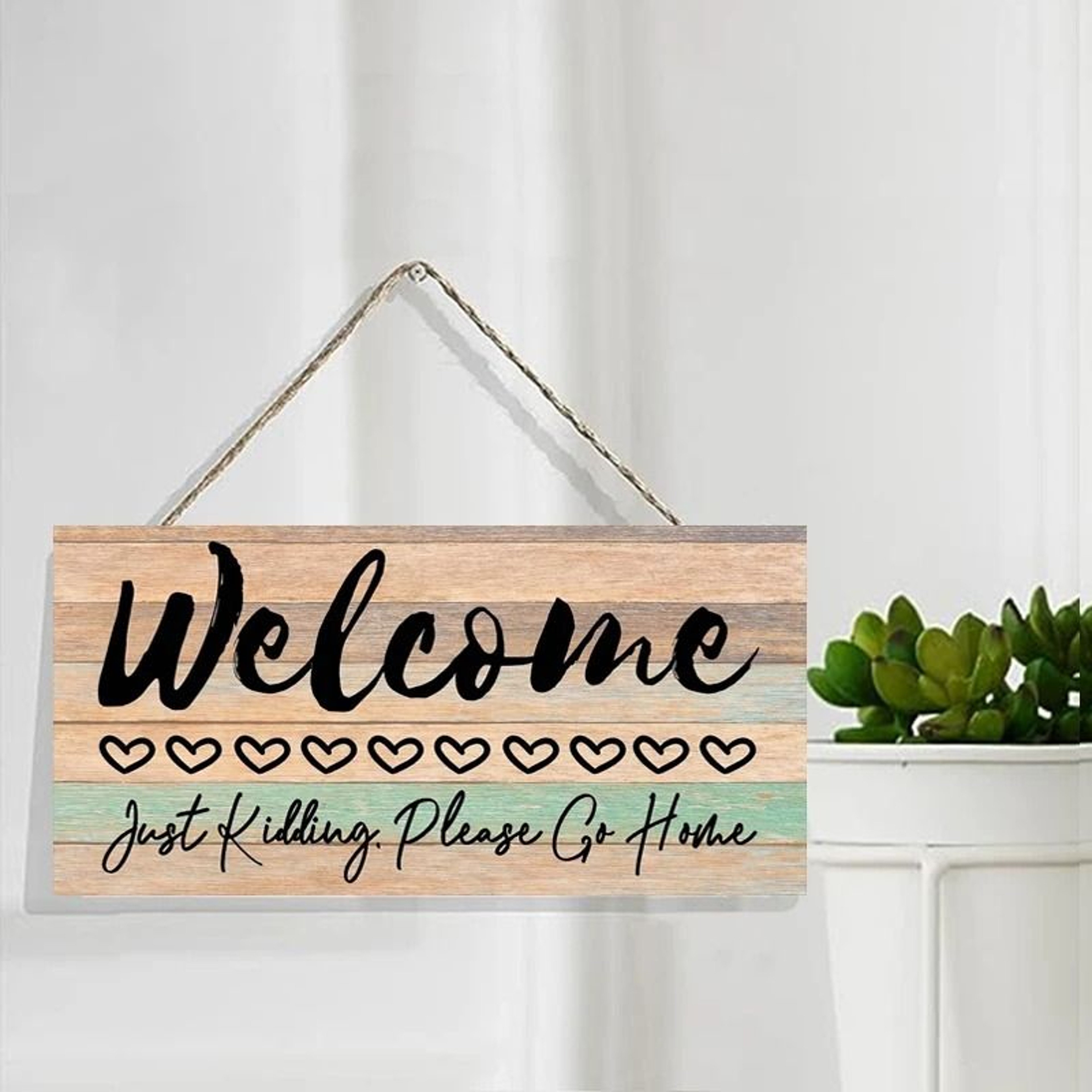 Rustic Farmhouse Welcome Wooden Wall Art Plaque 1