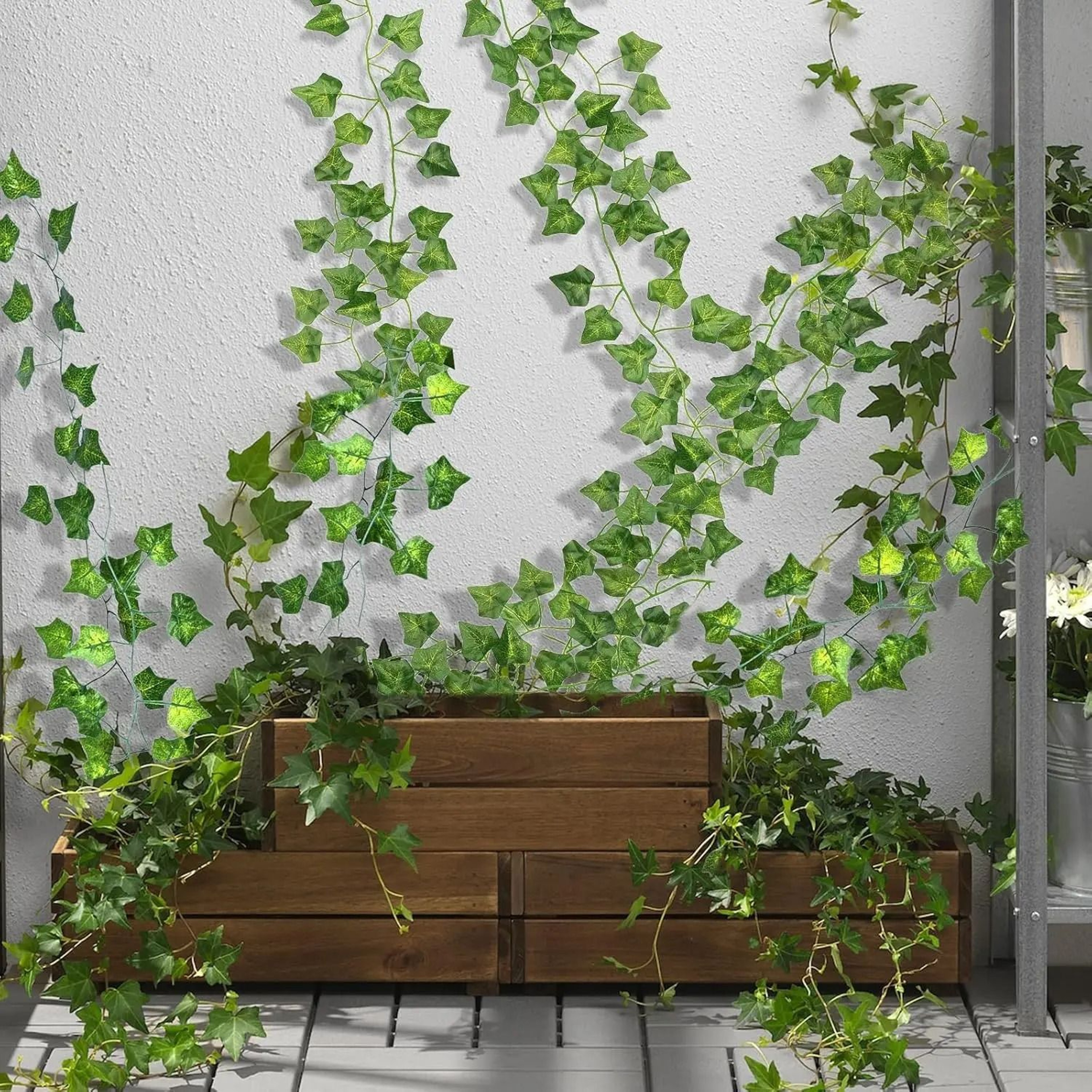 Lush Artificial Green Ivy Leaf Hanging Garland 2