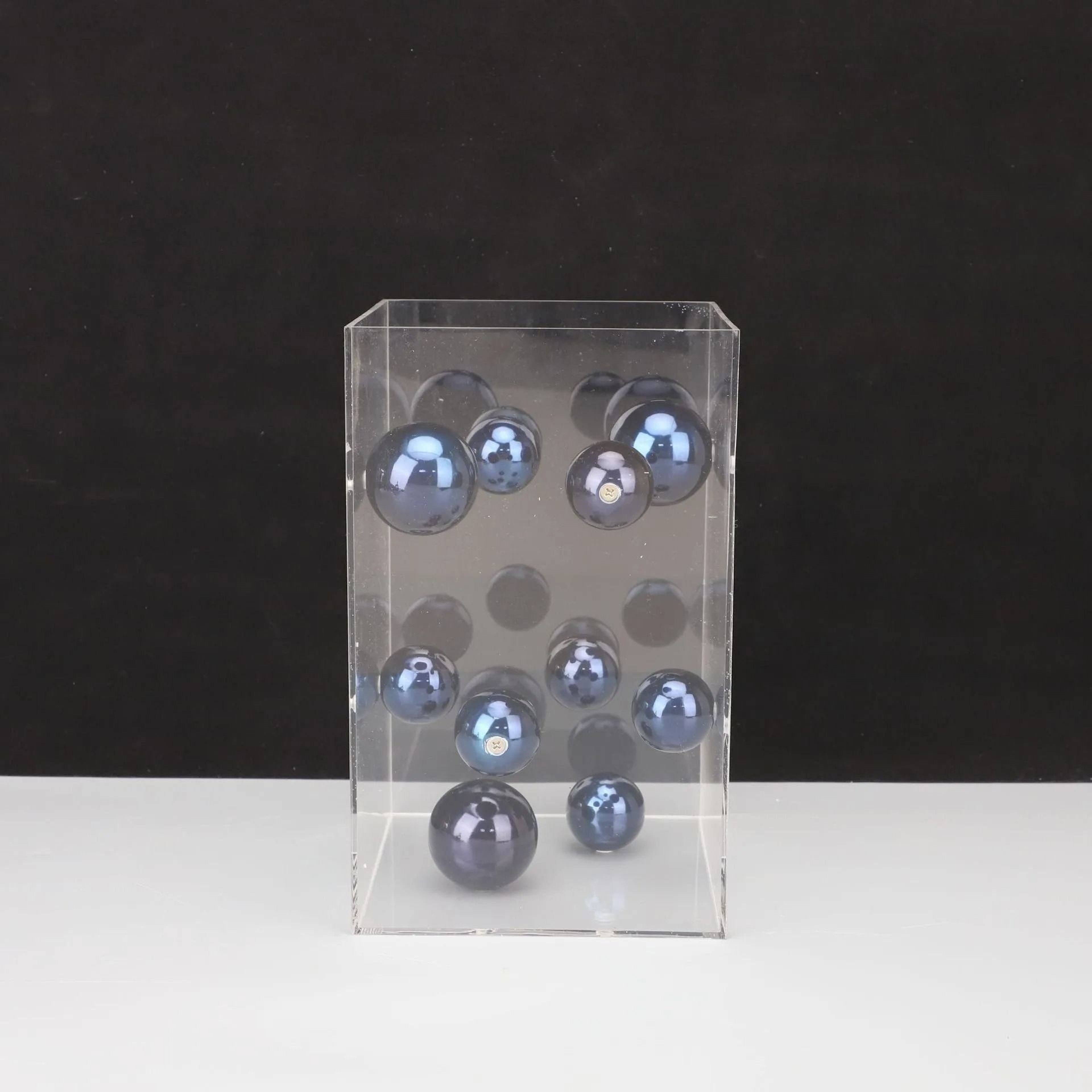 Modern Geometric Clear Acrylic Cube  Sphere Display Sculpture 9