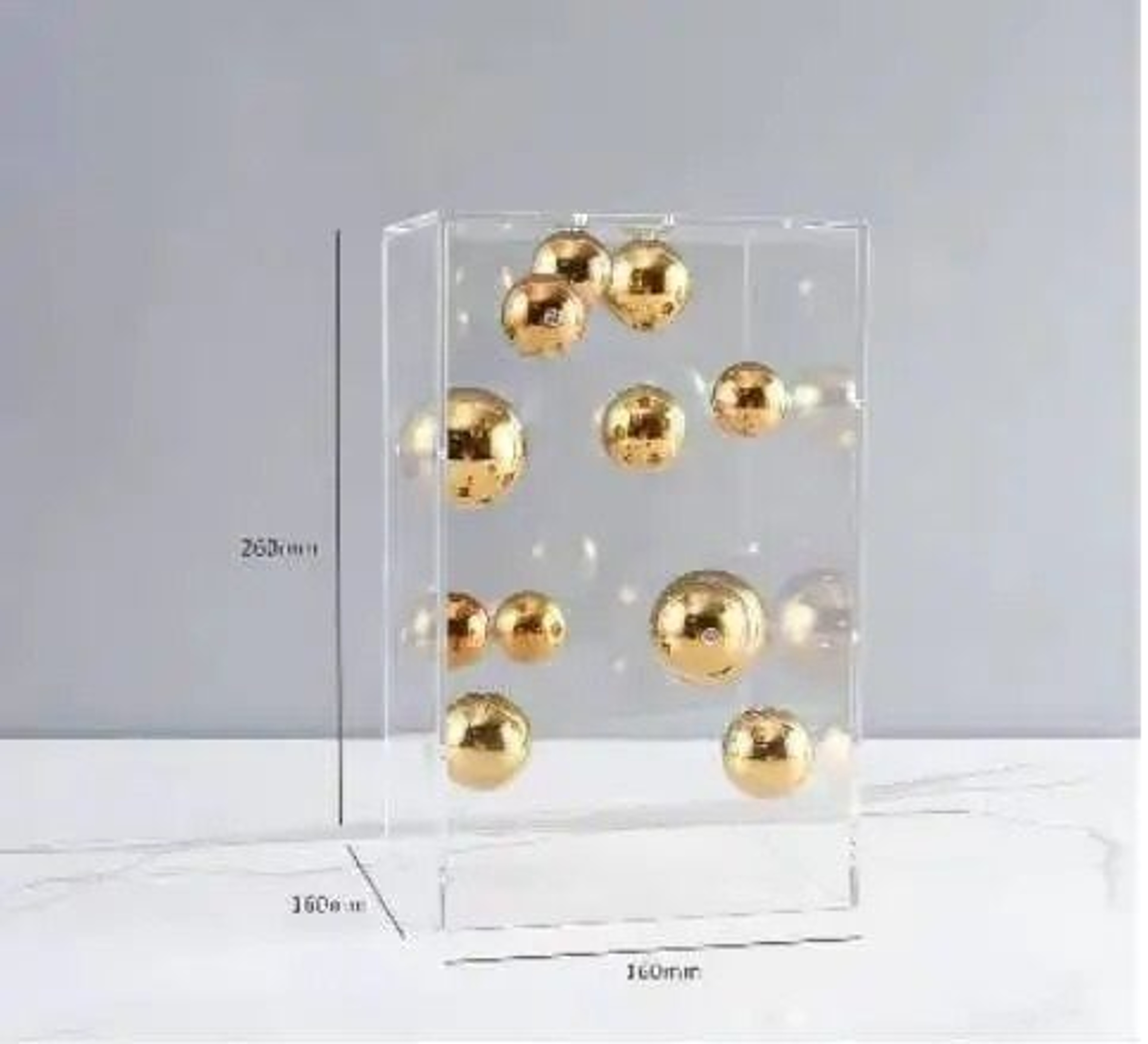 Modern Geometric Clear Acrylic Cube  Sphere Display Sculpture 10