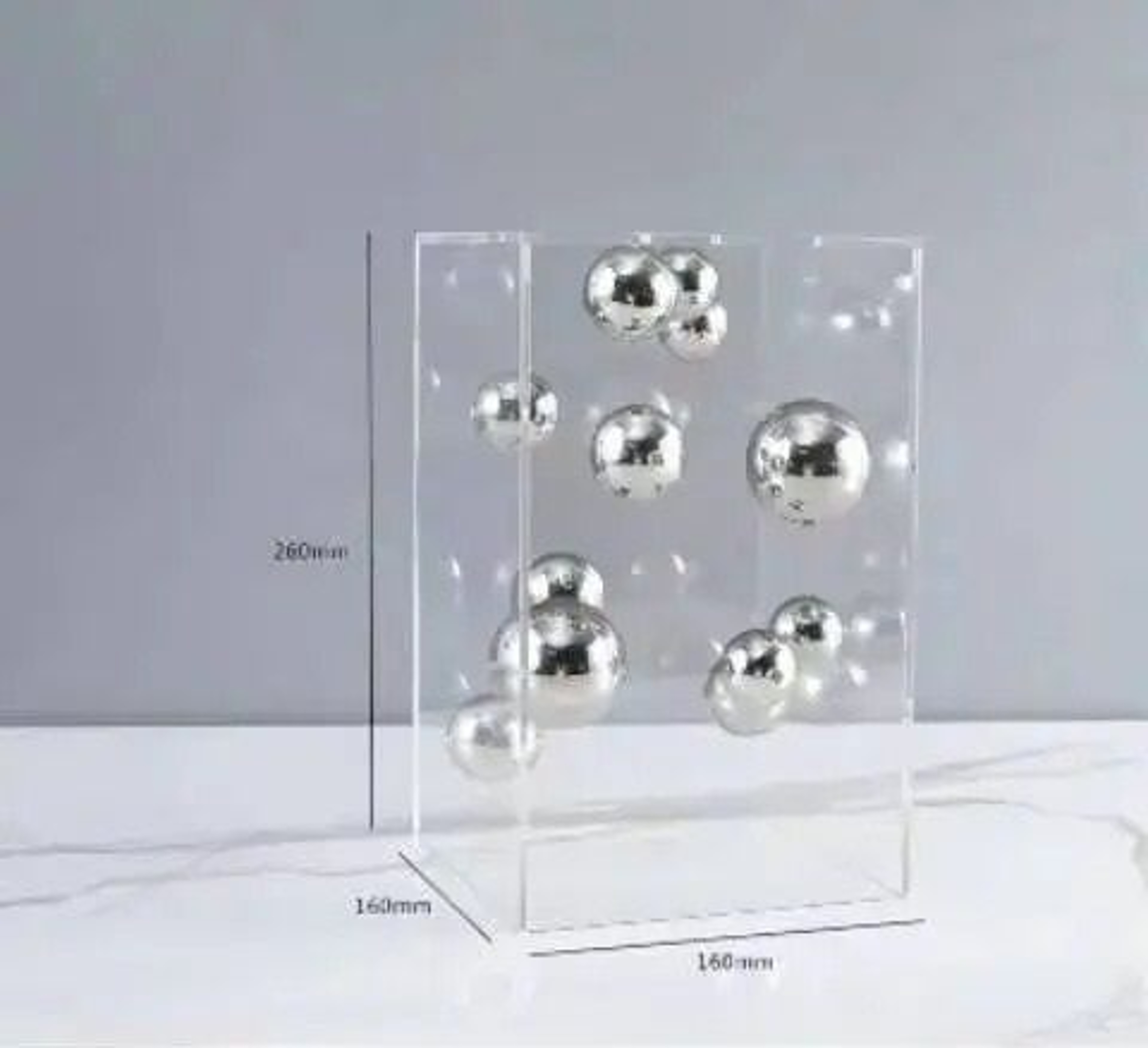 Modern Geometric Clear Acrylic Cube  Sphere Display Sculpture 12