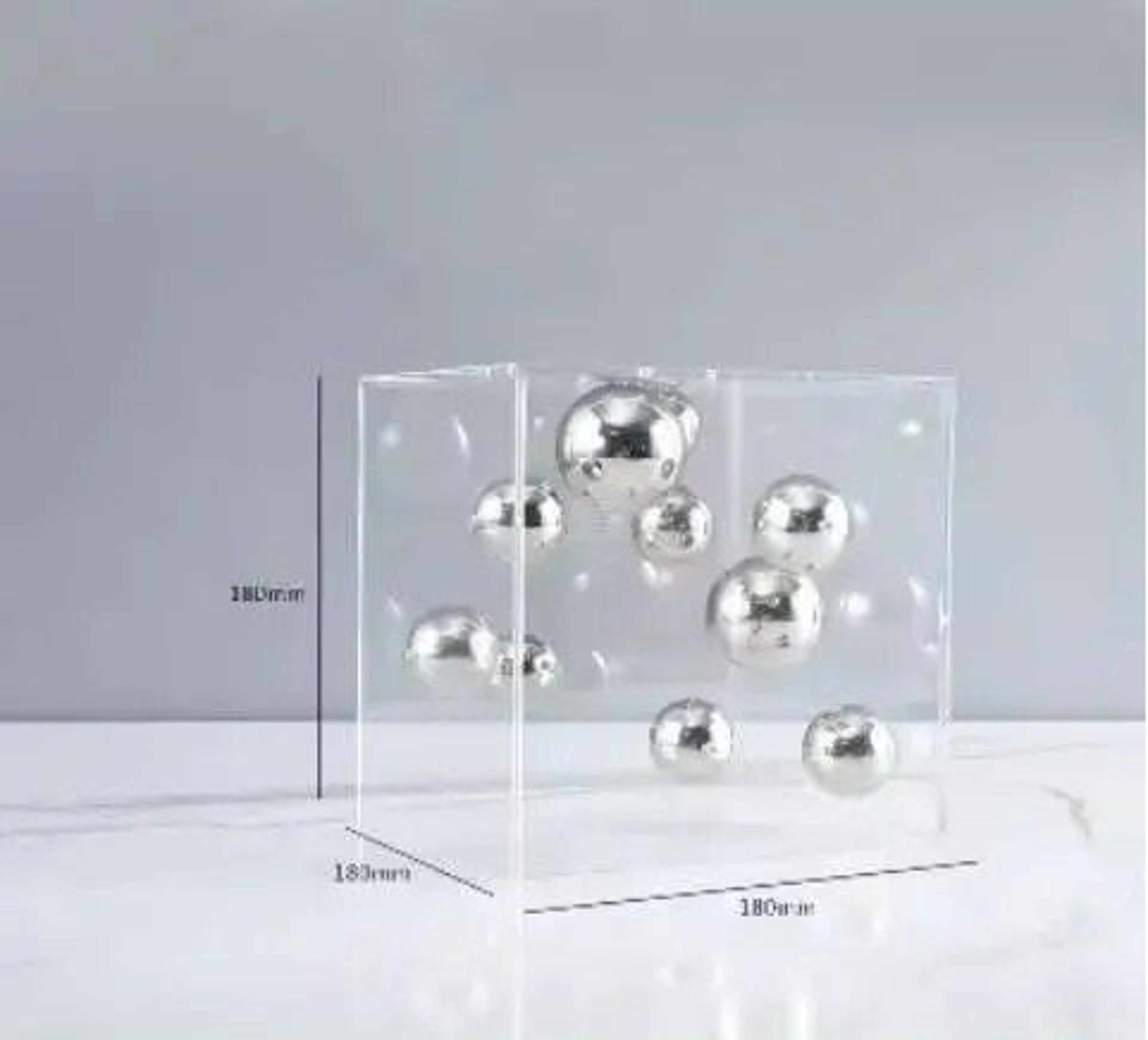 Modern Geometric Clear Acrylic Cube  Sphere Display Sculpture 13