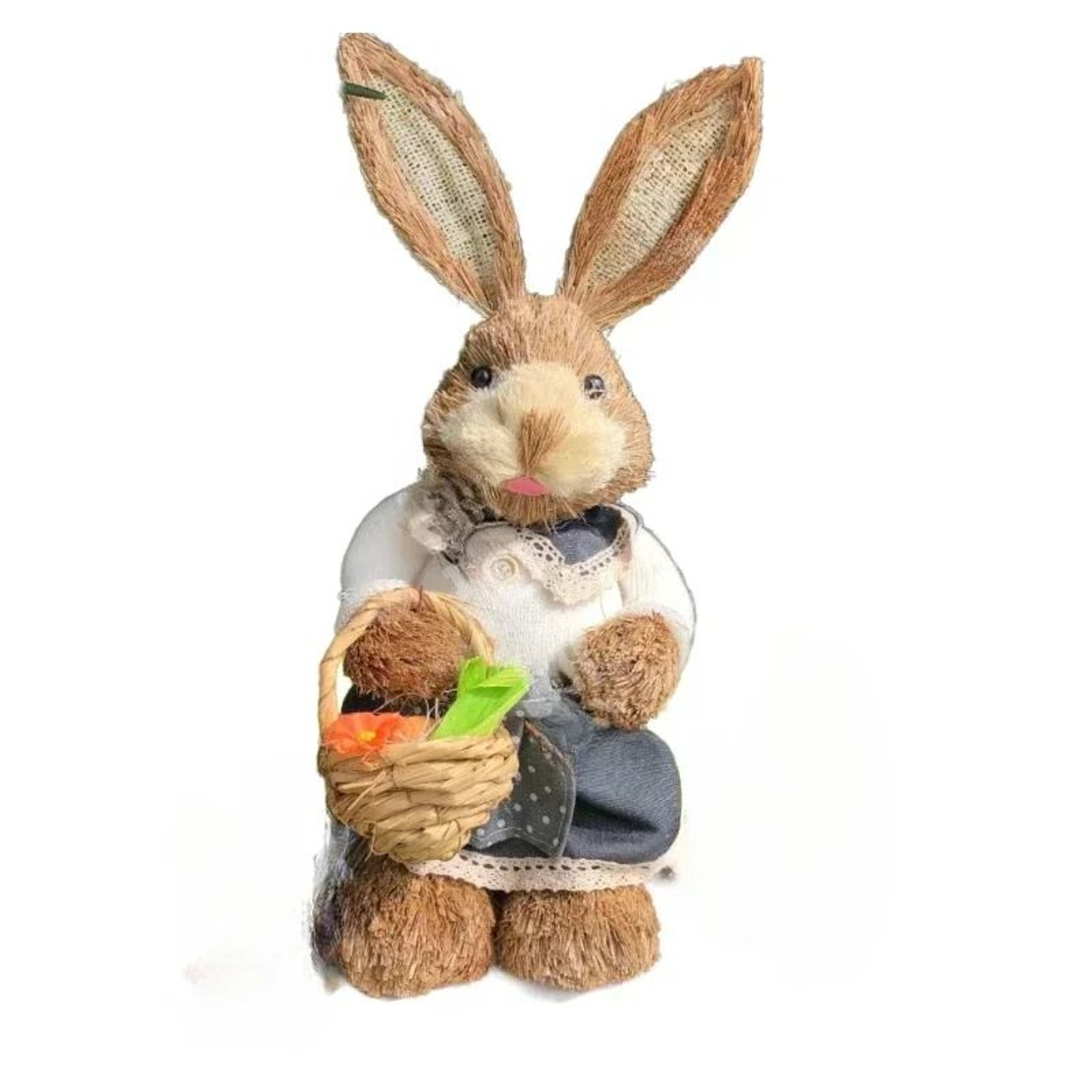 Handcrafted Standing Easter Bunny Cattail Ornament 9