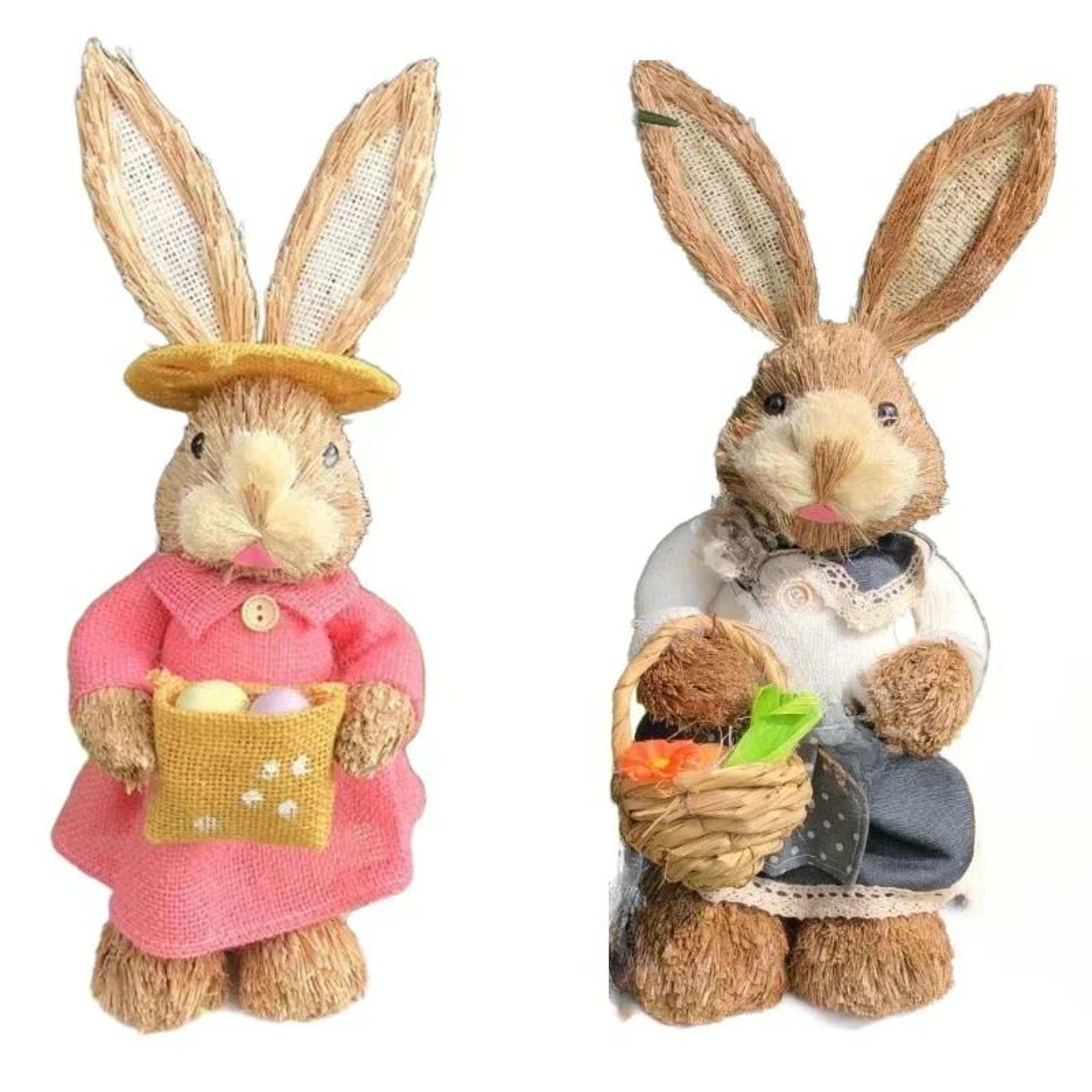 Handcrafted Standing Easter Bunny Cattail Ornament 13