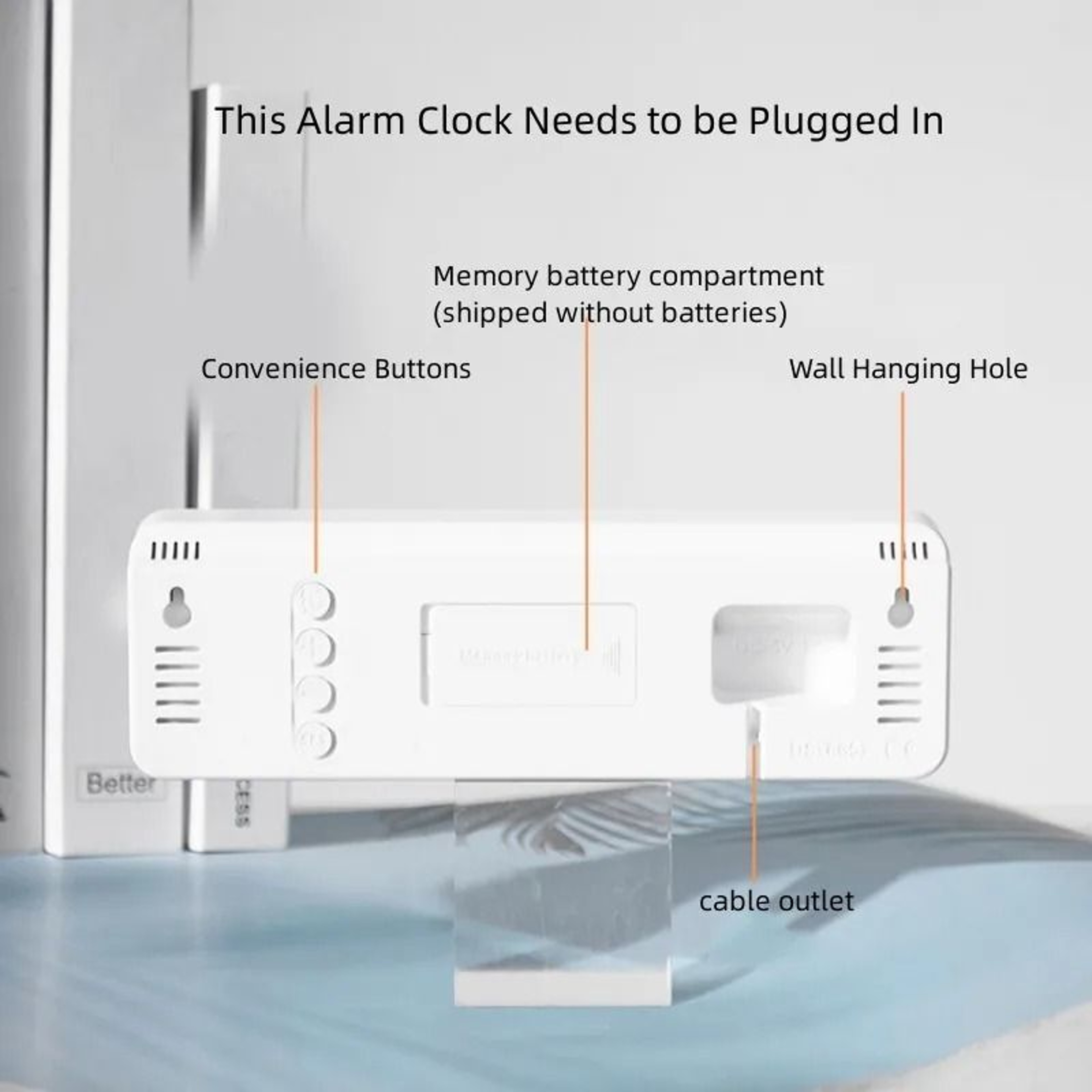 10Inch Smart Mute LED Digital Wall  Desktop Clock 3