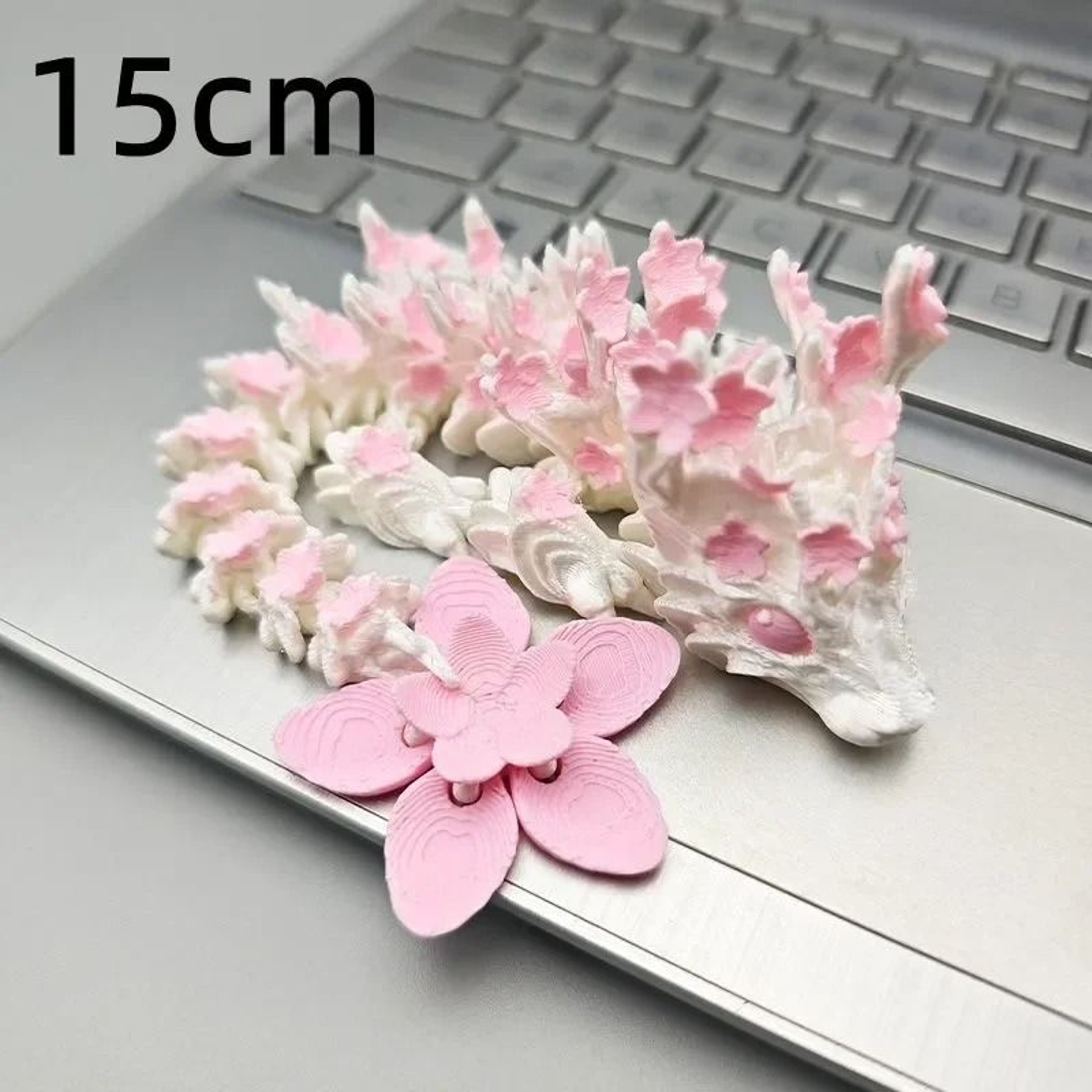 3D Printed Articulated Cherry Blossom Dragon Sculpture 9