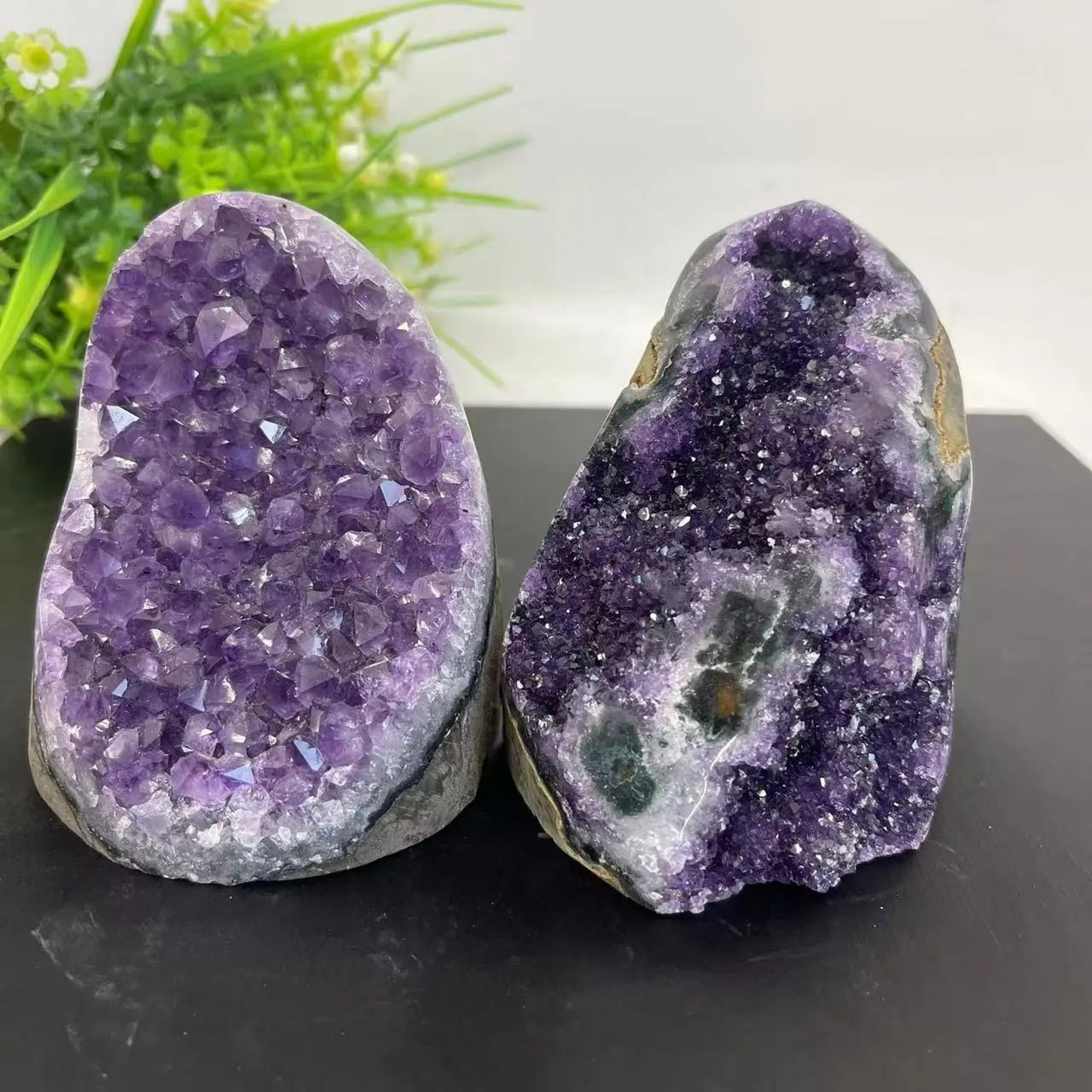 Natural Deep Purple Amethyst Geode Crystal Cluster 3