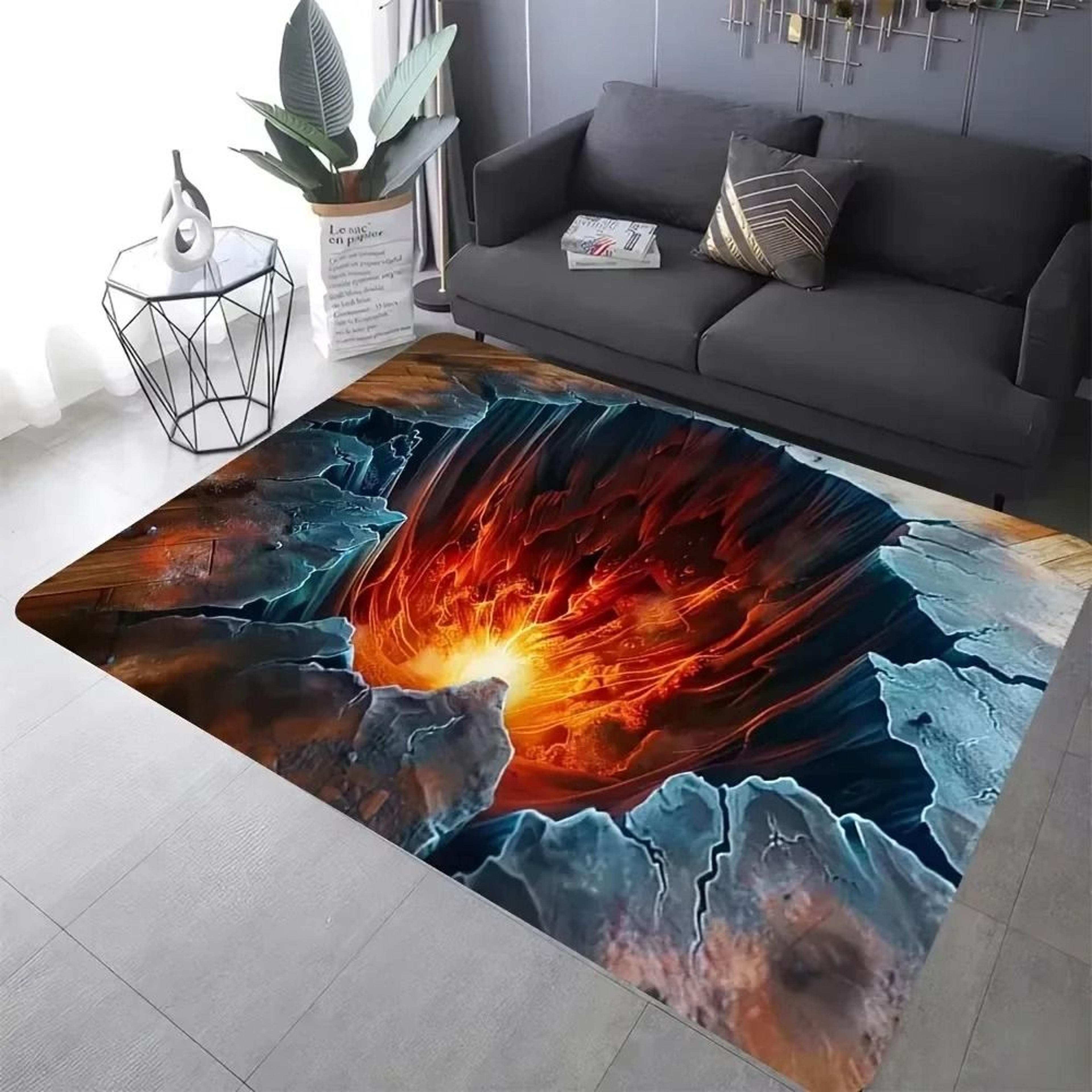 3D Elemental Desert  Flare Surrealist Area Rug 13