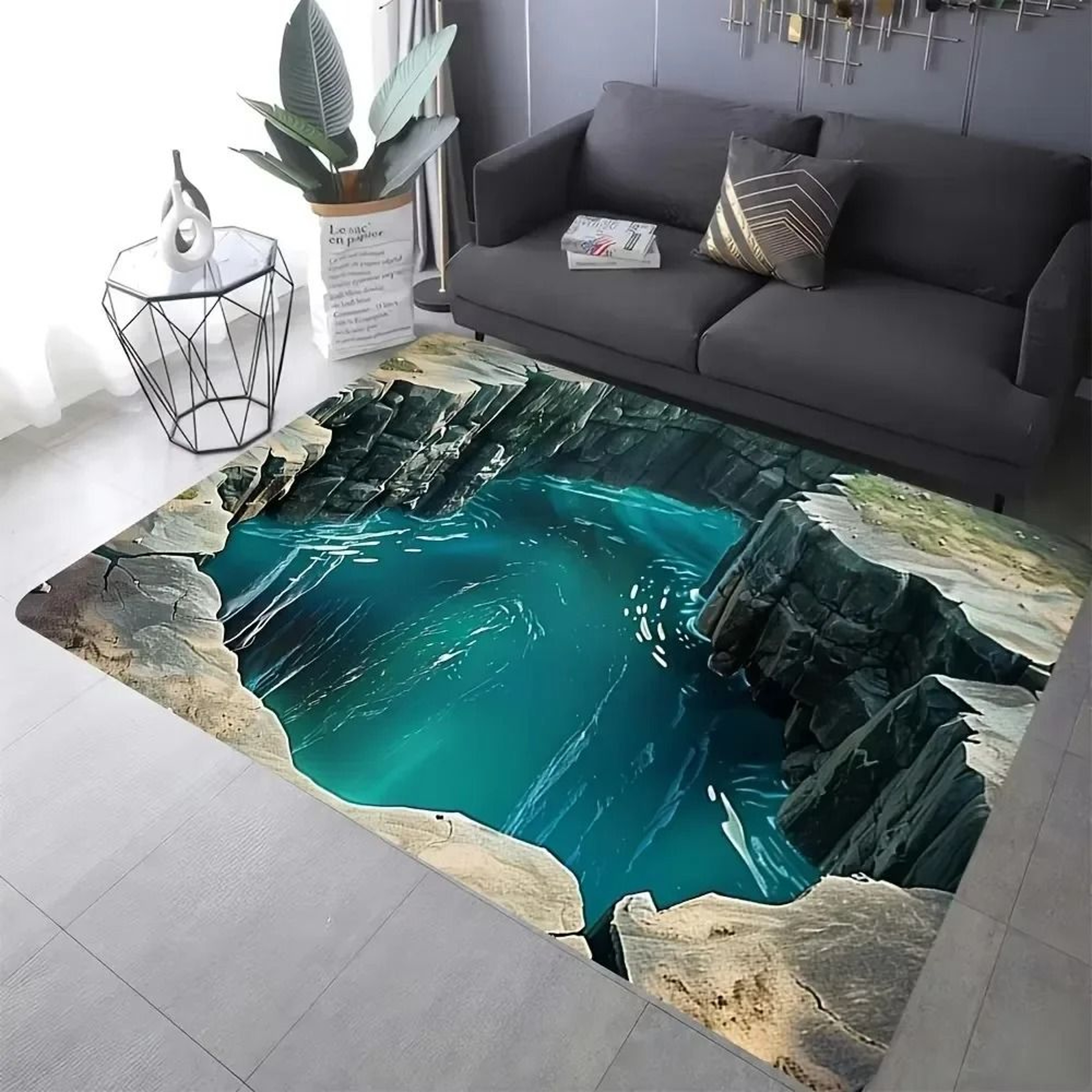 3D Elemental Desert  Flare Surrealist Area Rug 14