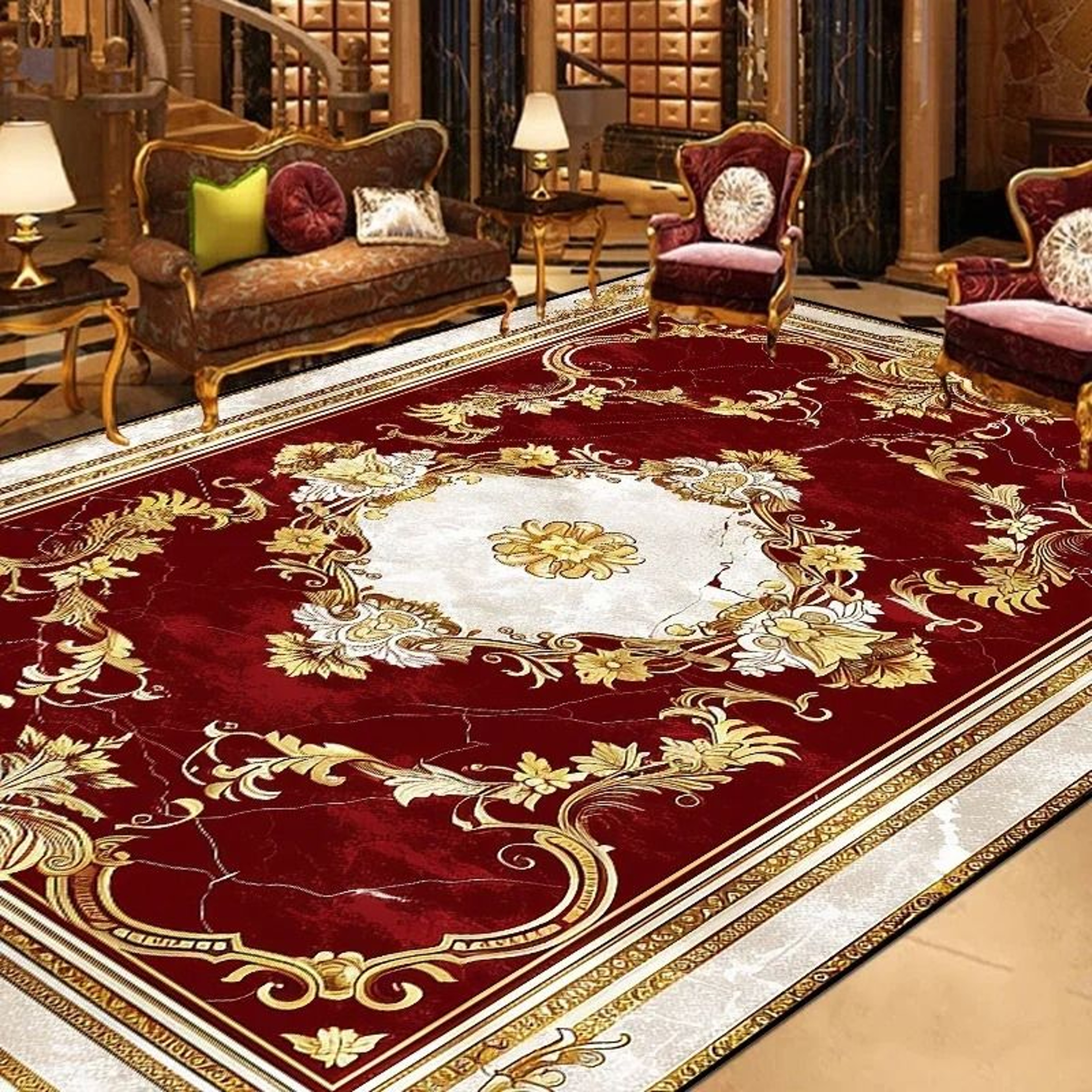Gorgeous Retro European Architectural Area Rug 2