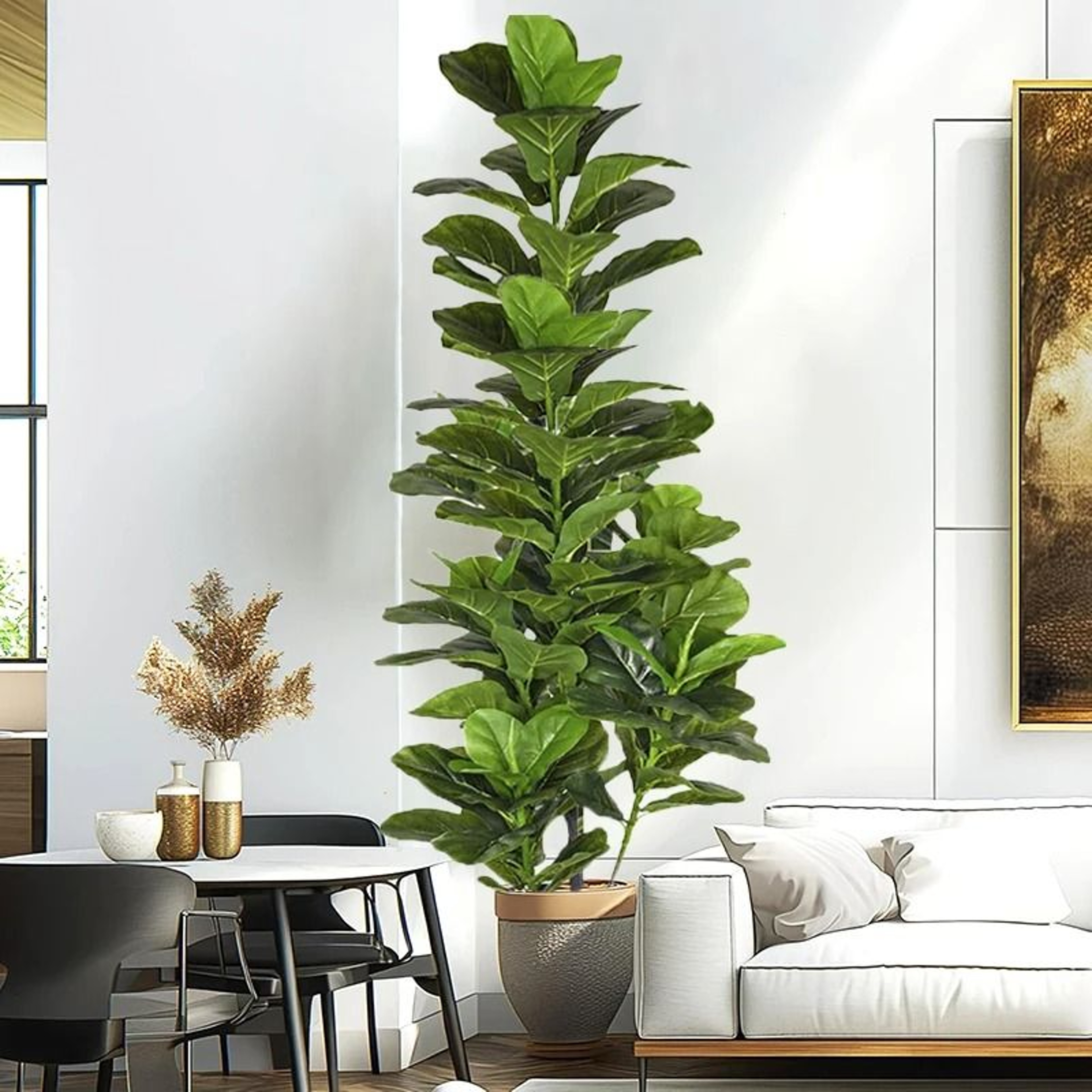 Architectural Tropical Fiddle Leaf Fig Botanical Series 2