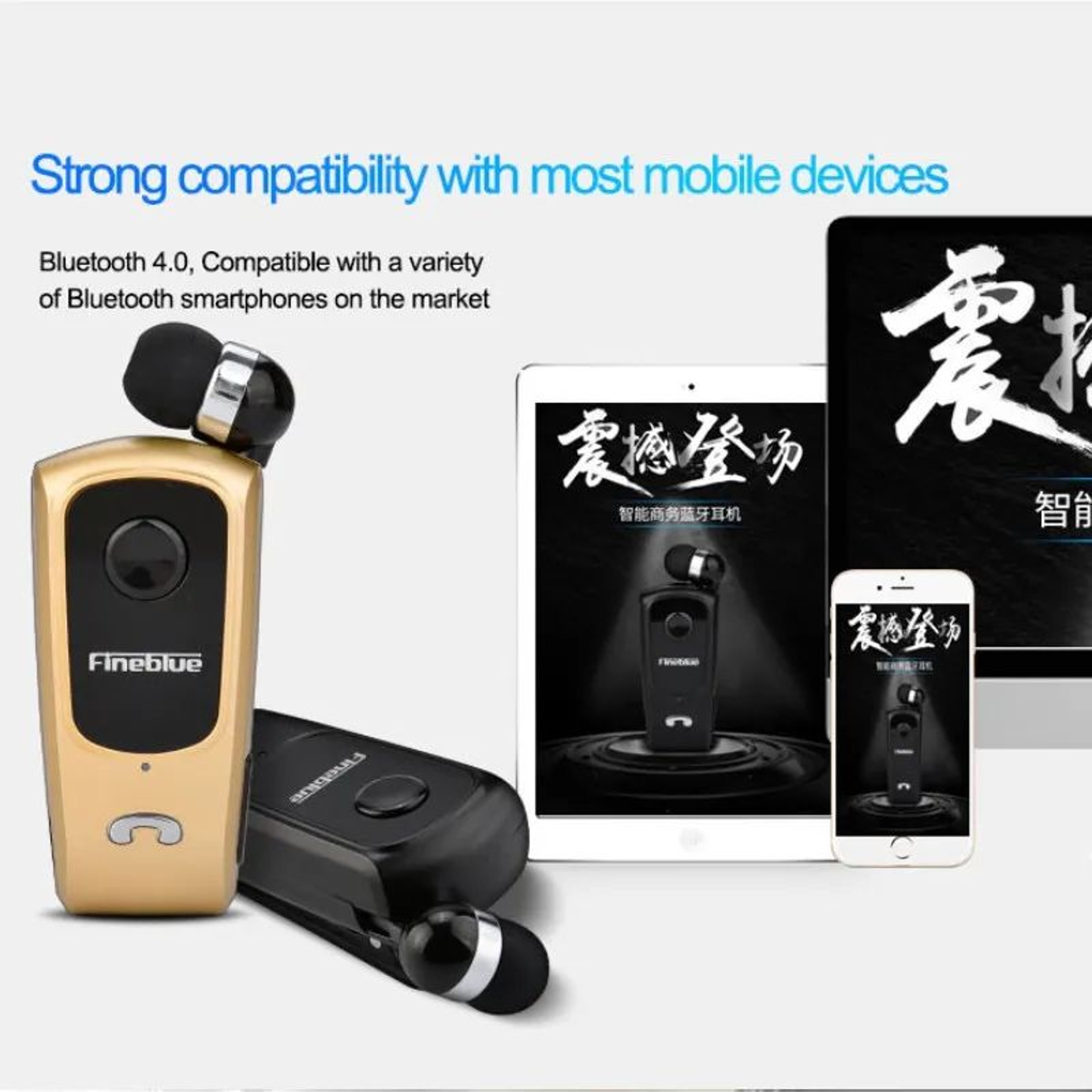 Retractable Wireless Bluetooth Earphones With Clip And Microphone 2