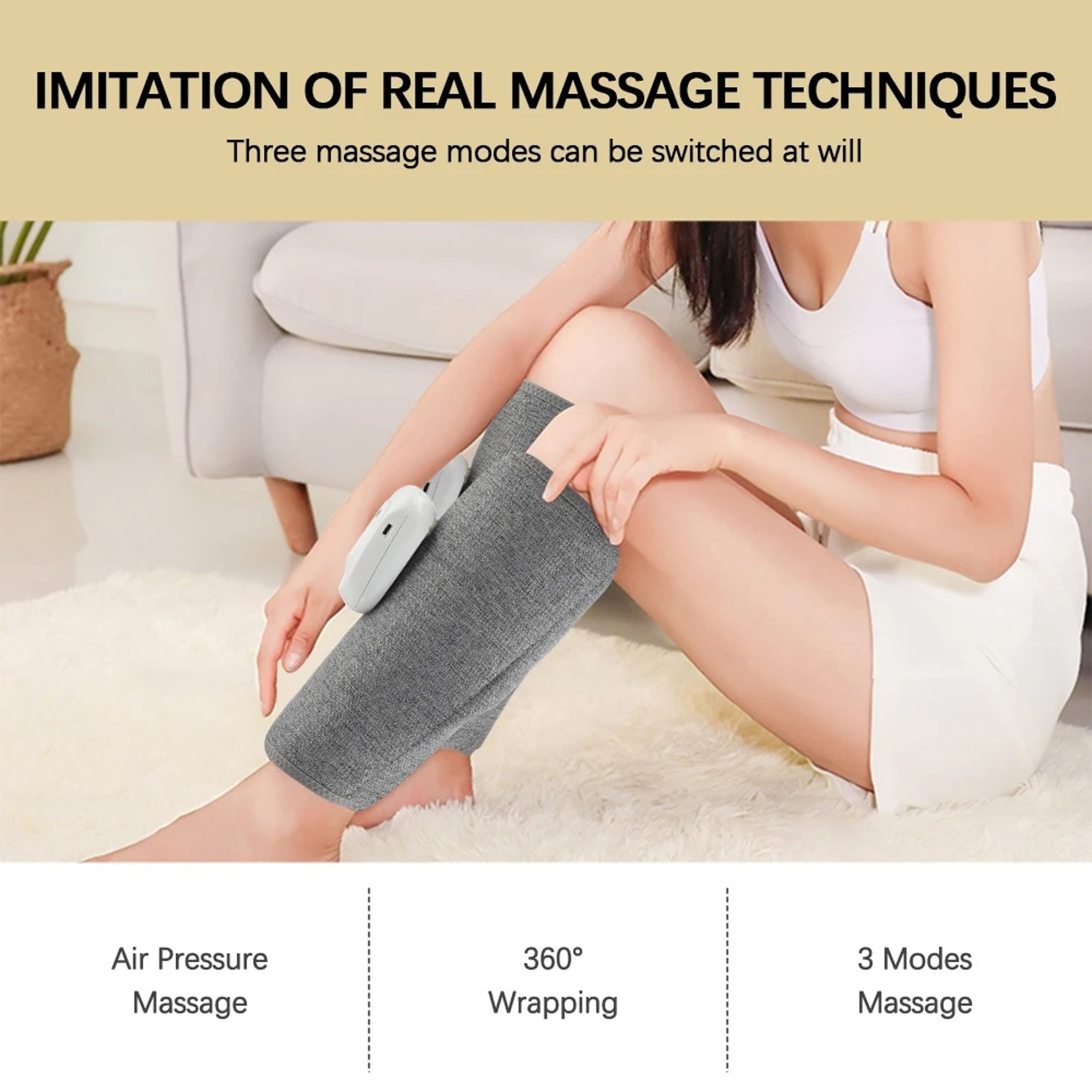 Wireless 360 Air Pressure Calf Massager  3Mode Compression For Legs  Arms 6