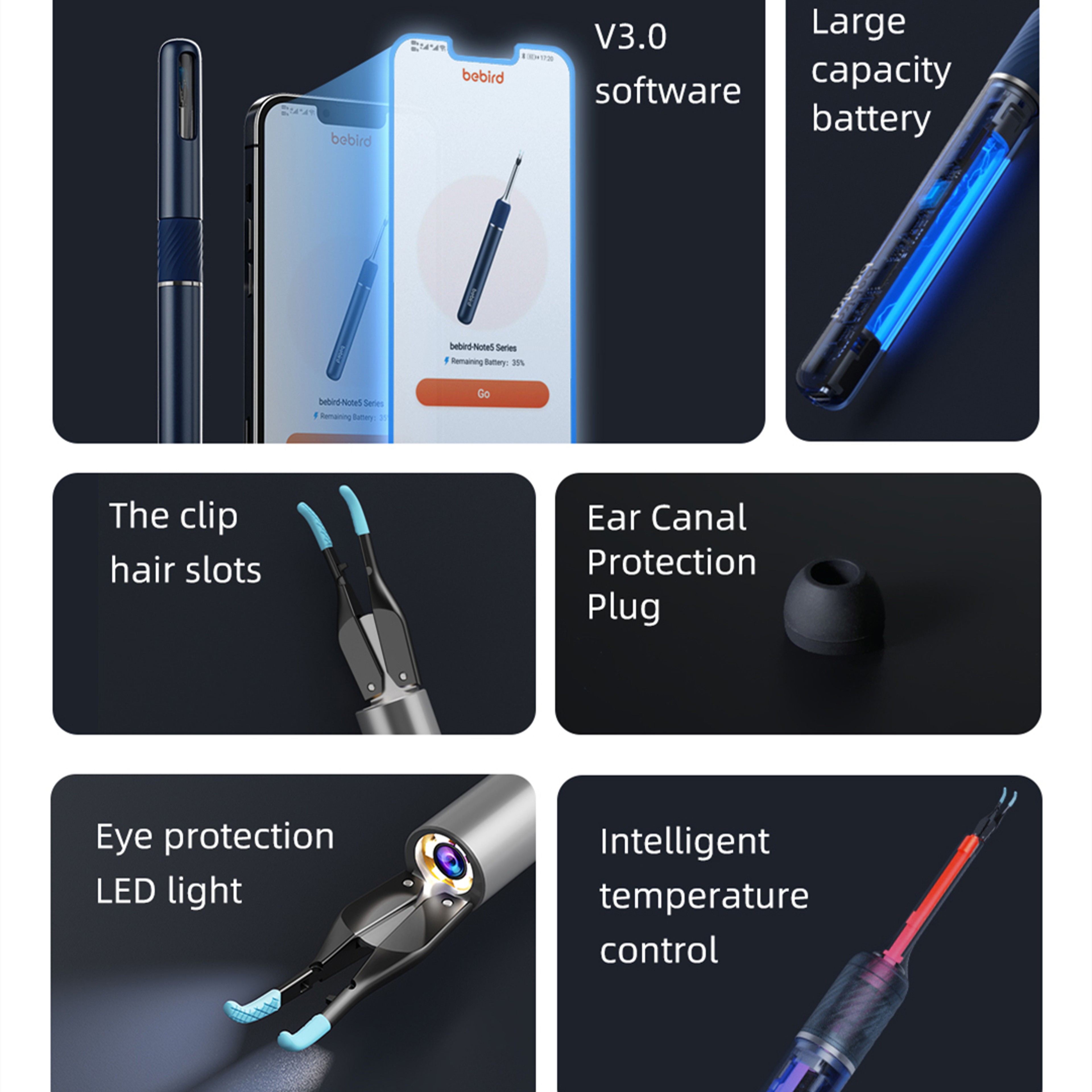 Smart Otoscope Ear Cleaner, Visual Endoscope Tweezers with Mini Camera for Precision Ear Health Care – view 3