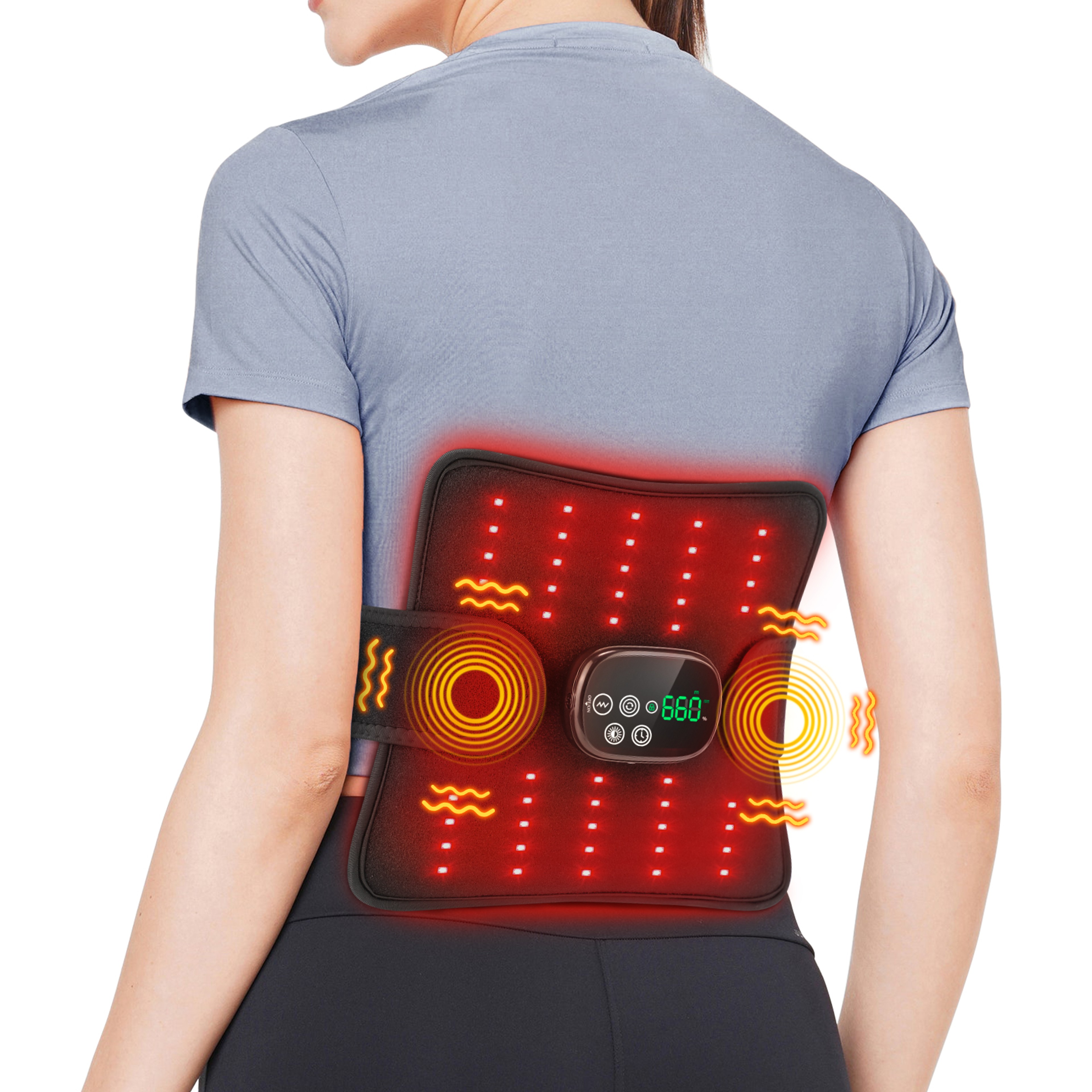 Multifunctional Red Light Massage Pad for Full Body Relief, Rechargeable Near-Infrared Vibration Technology – view 2