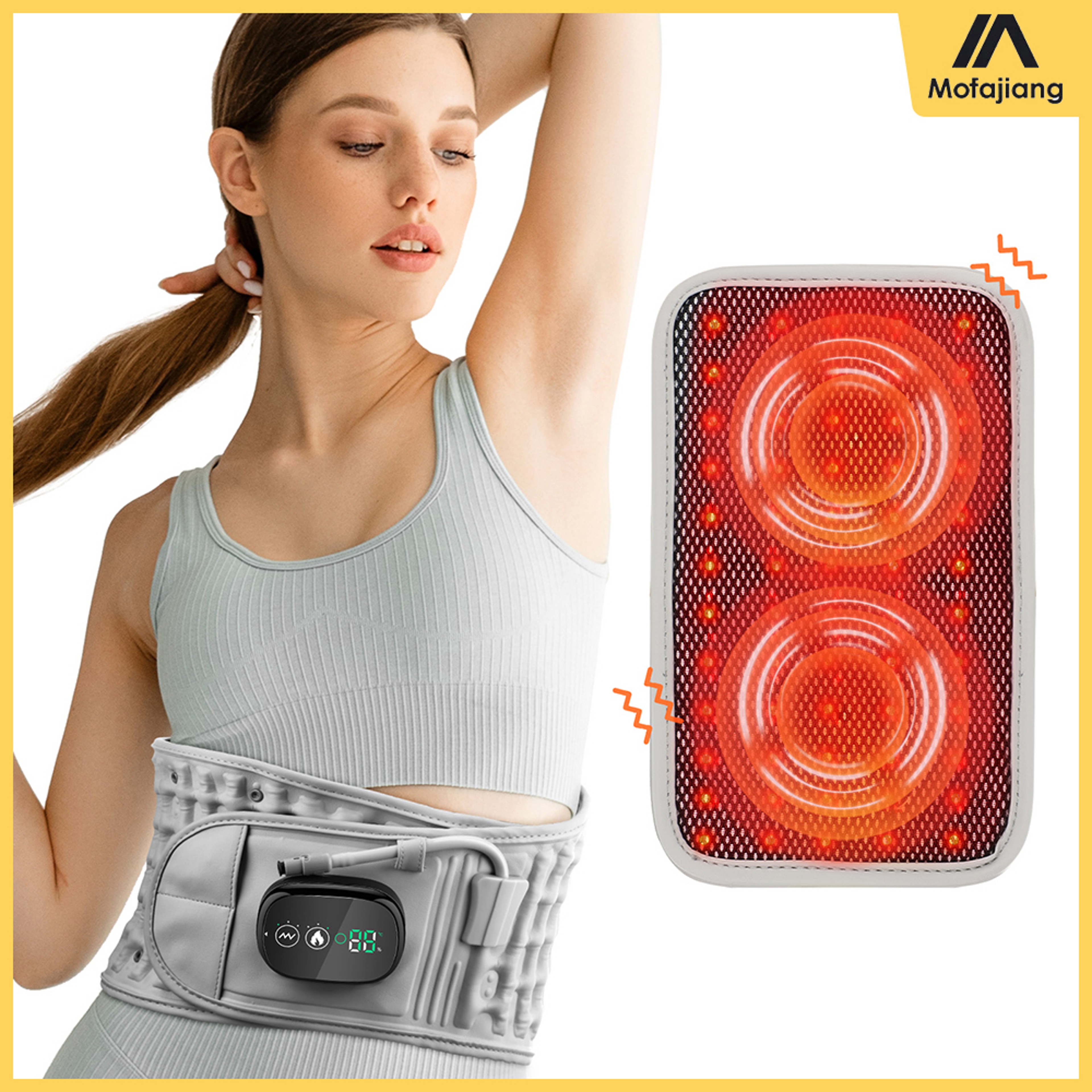 Rechargeable Inflatable Waist Belt for Lumbar Support, Heating, Vibration Massage & Decompression – view 1