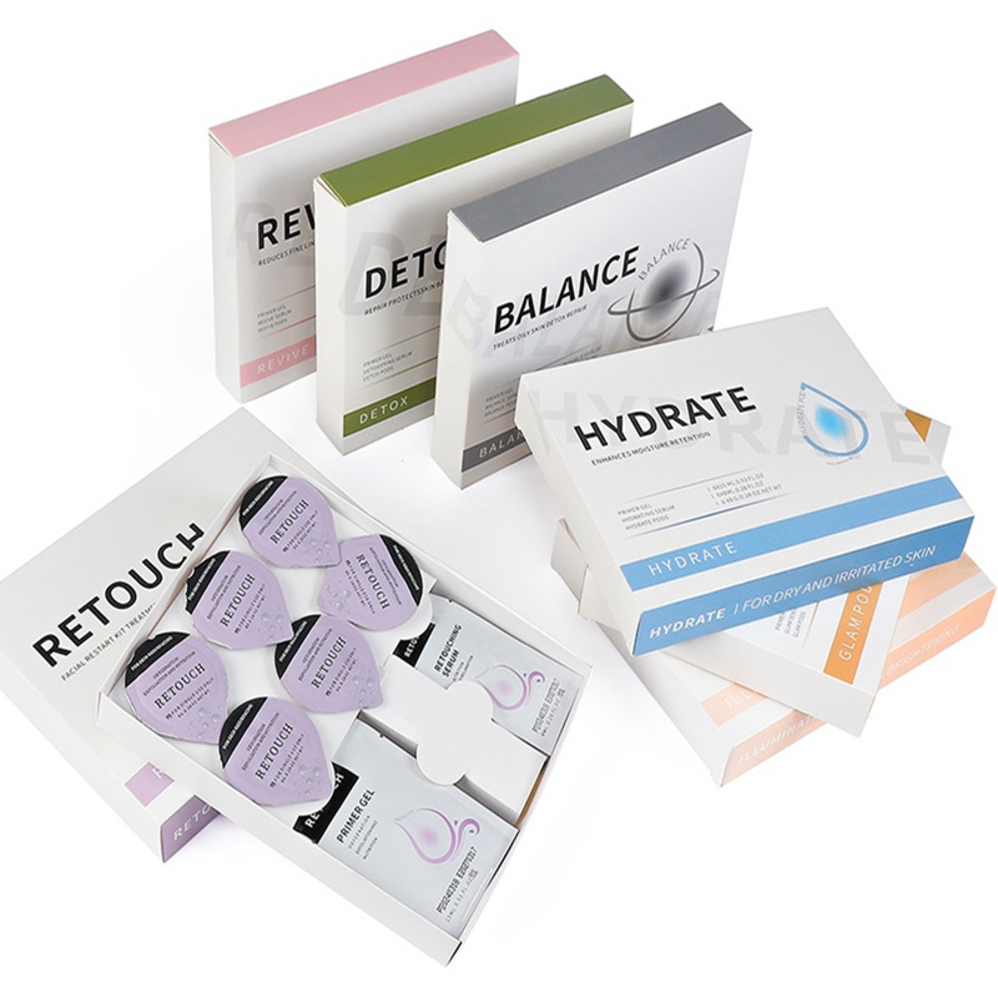 Glam Revive Hydrate Detox Illuminate Kit, Facial Aqua CO2 Serum Gels for Youthful Skin – view 1