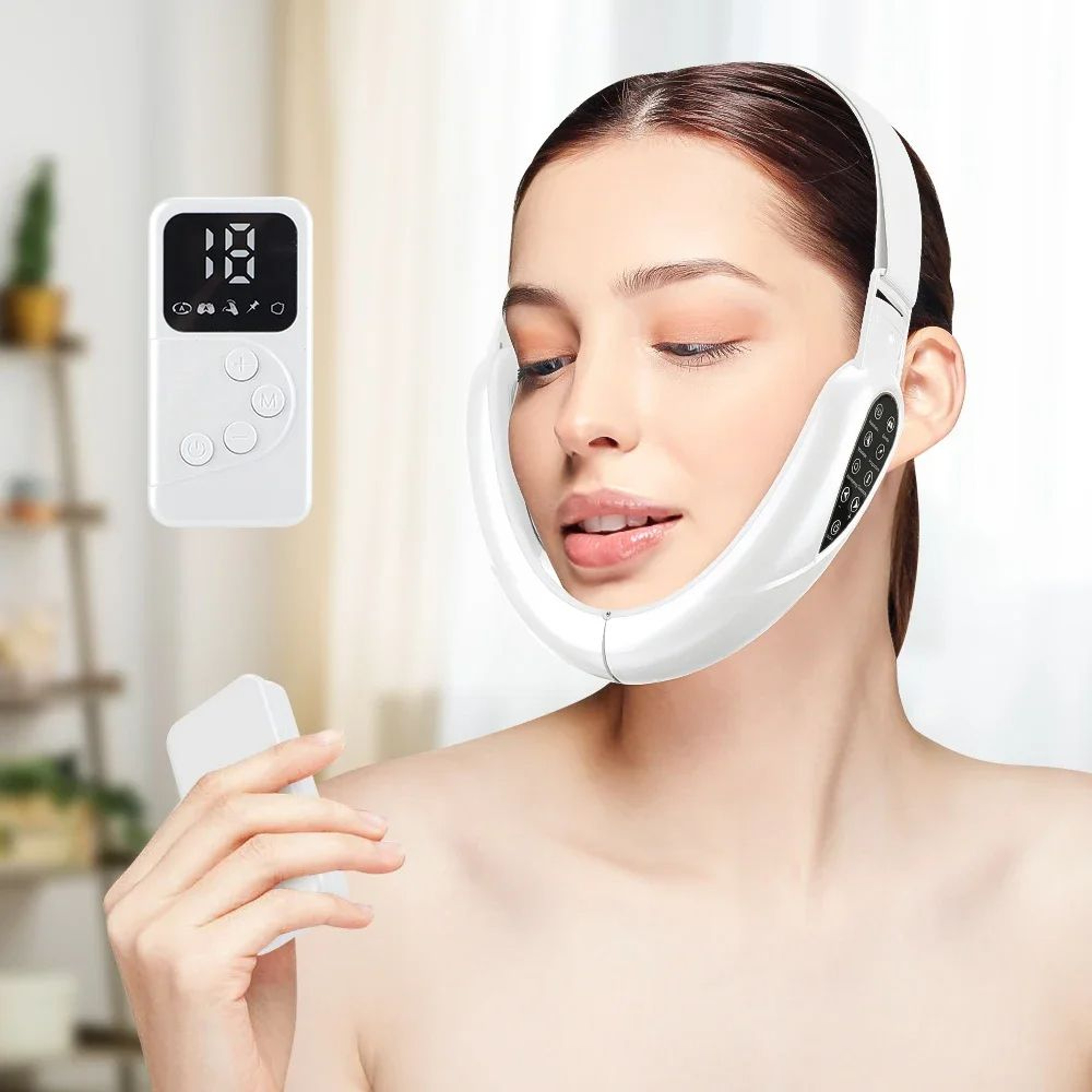 Rechargeable V Face Massager Portable LED Facial Massage Device For Skin Tightening  Collagen Boost 0