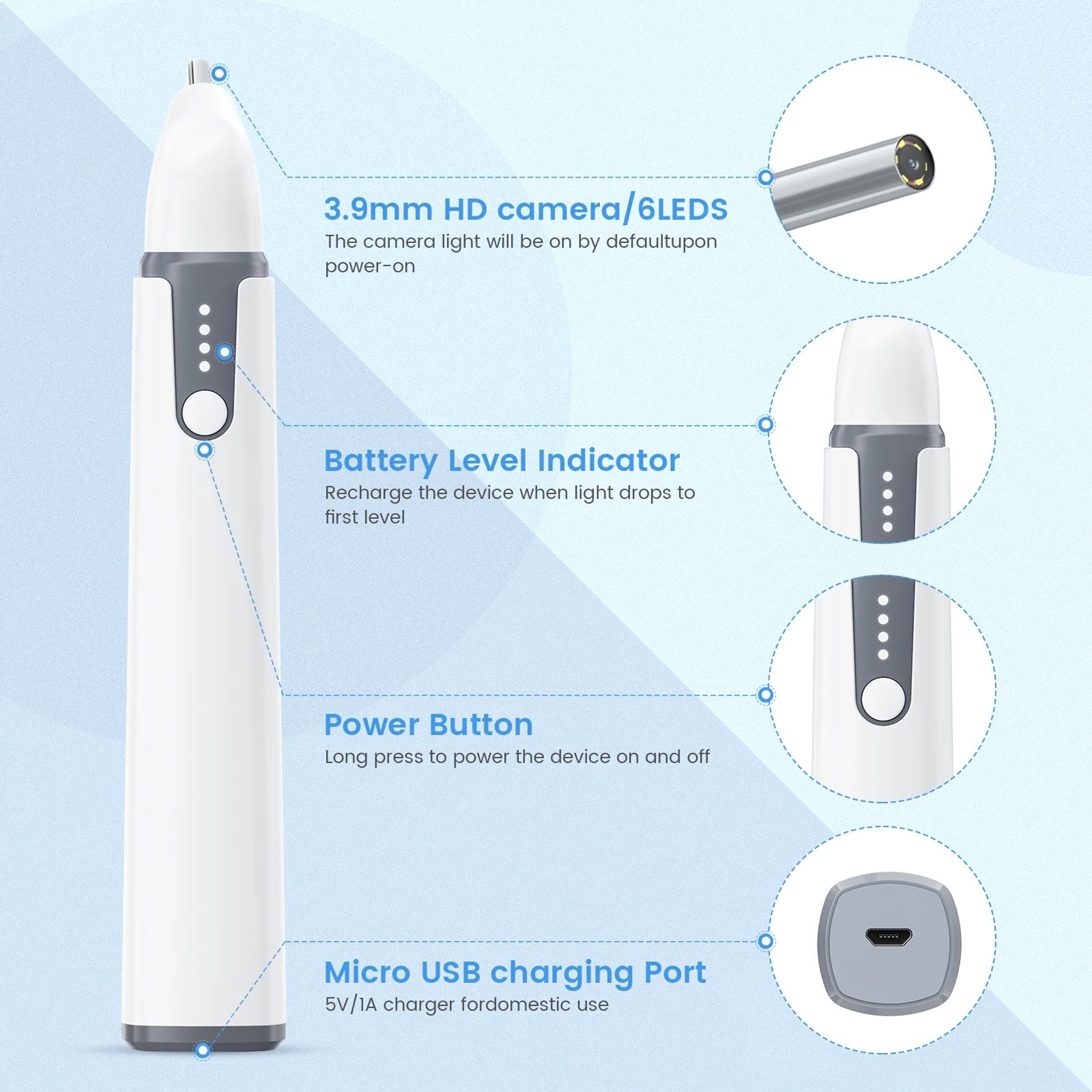 Wireless Otoscope Ear Camera HD WiFi With LED Lights For Adults And Kids Safe And Easy Ear Cleaning 1