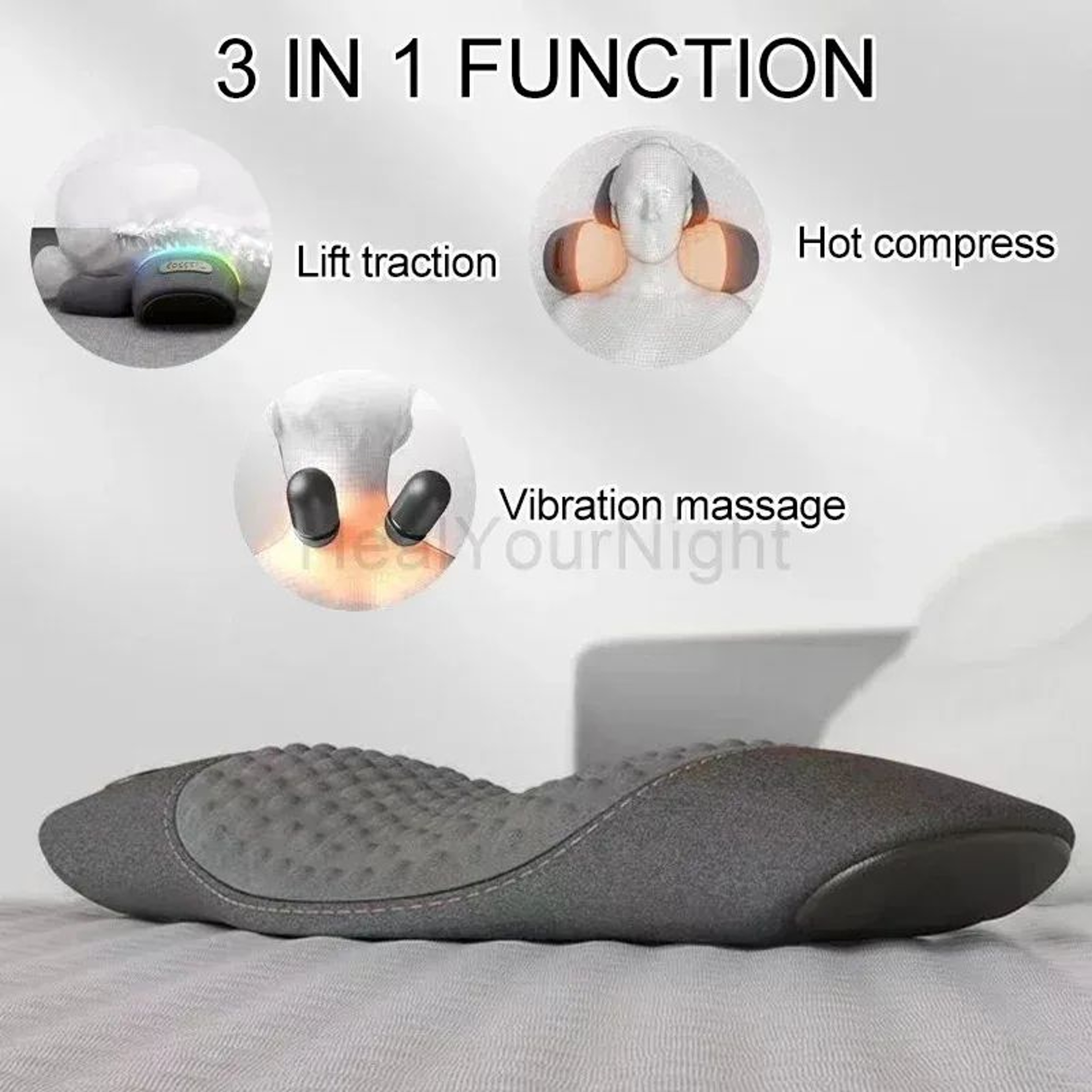 Waist Pillow Back Massager Heated Vibrating Support Pad For Lower Back Pain Relief 5