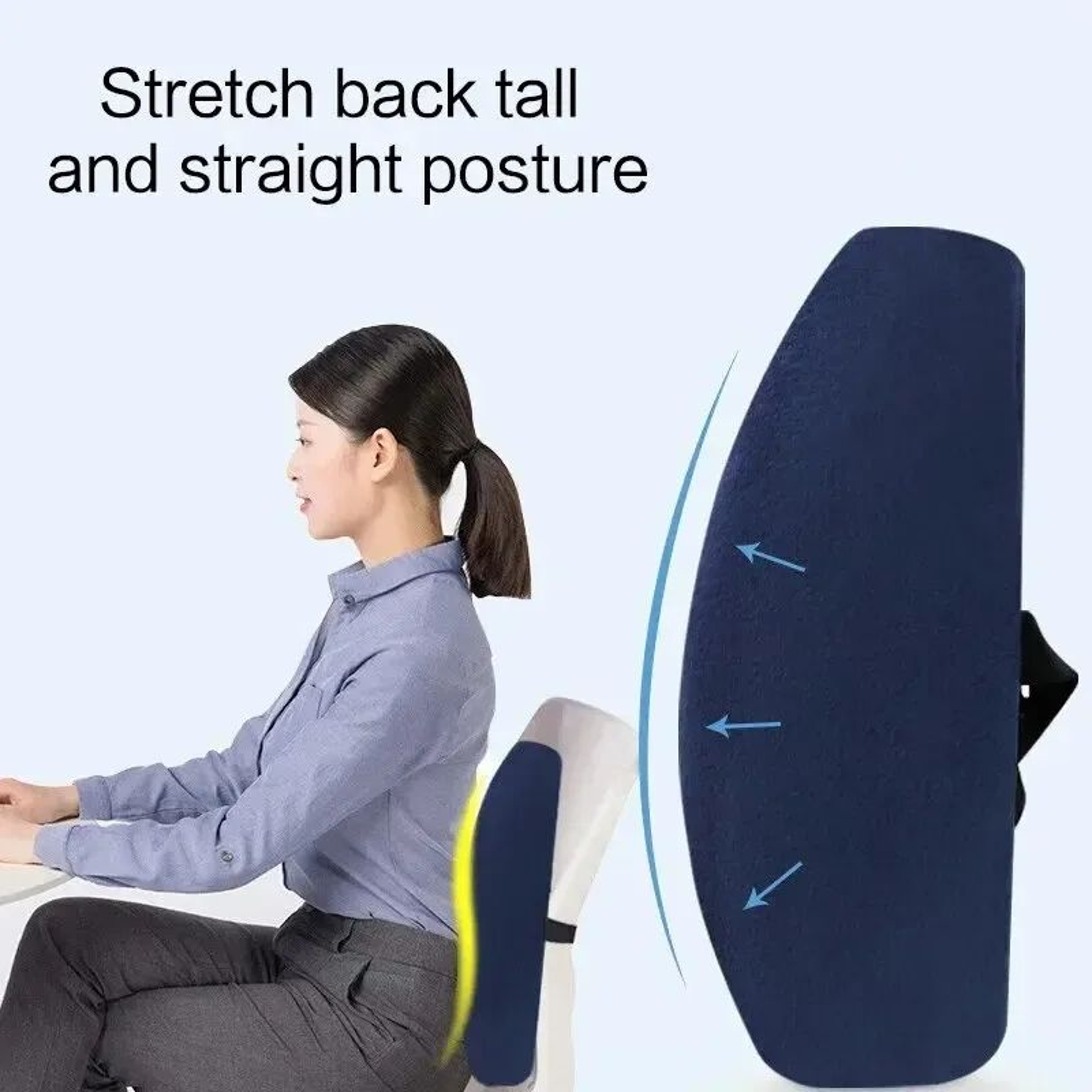 Ergonomic Car Seat Memory Foam Back Support Lumbar Support Pillow With Breathable Mesh Cover 2
