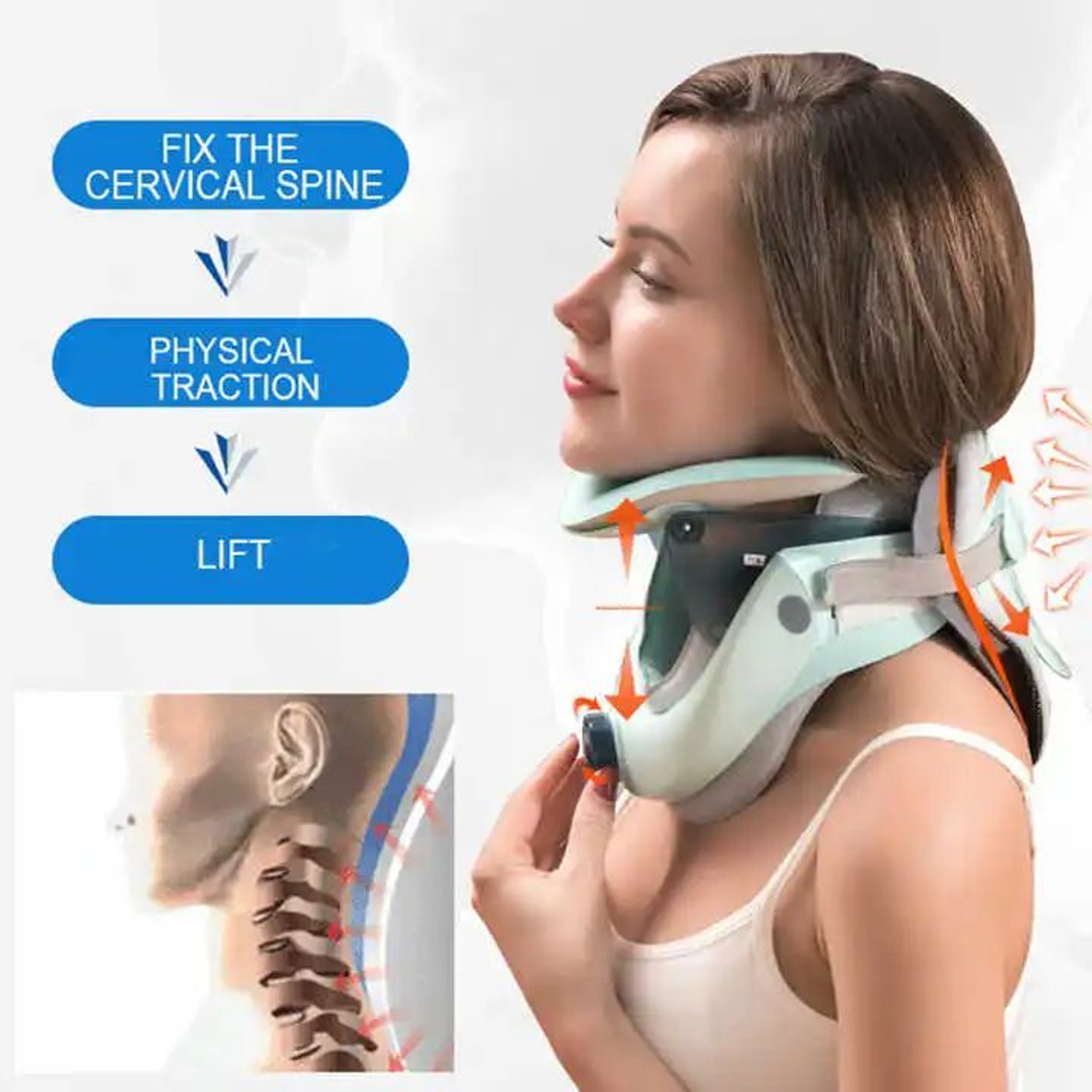 Air Sac Adjustable Neck Stretcher Collar For Home Traction Spine Alignment Cervical Neck Traction D 1