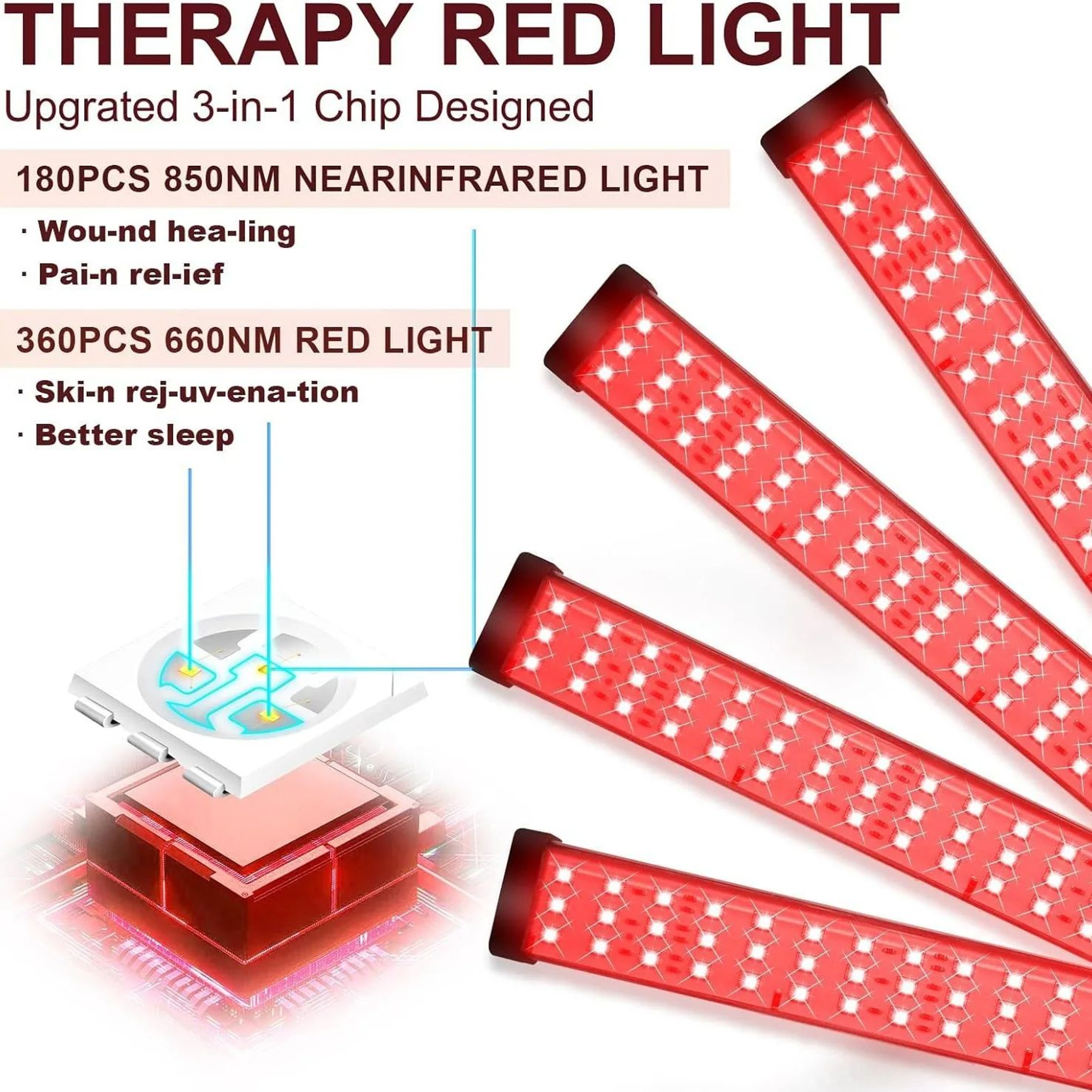 LED Red Light Therapy Lamp With Stand Near Infrared Light Device For Muscle  Joint Pain Relief Faci 2