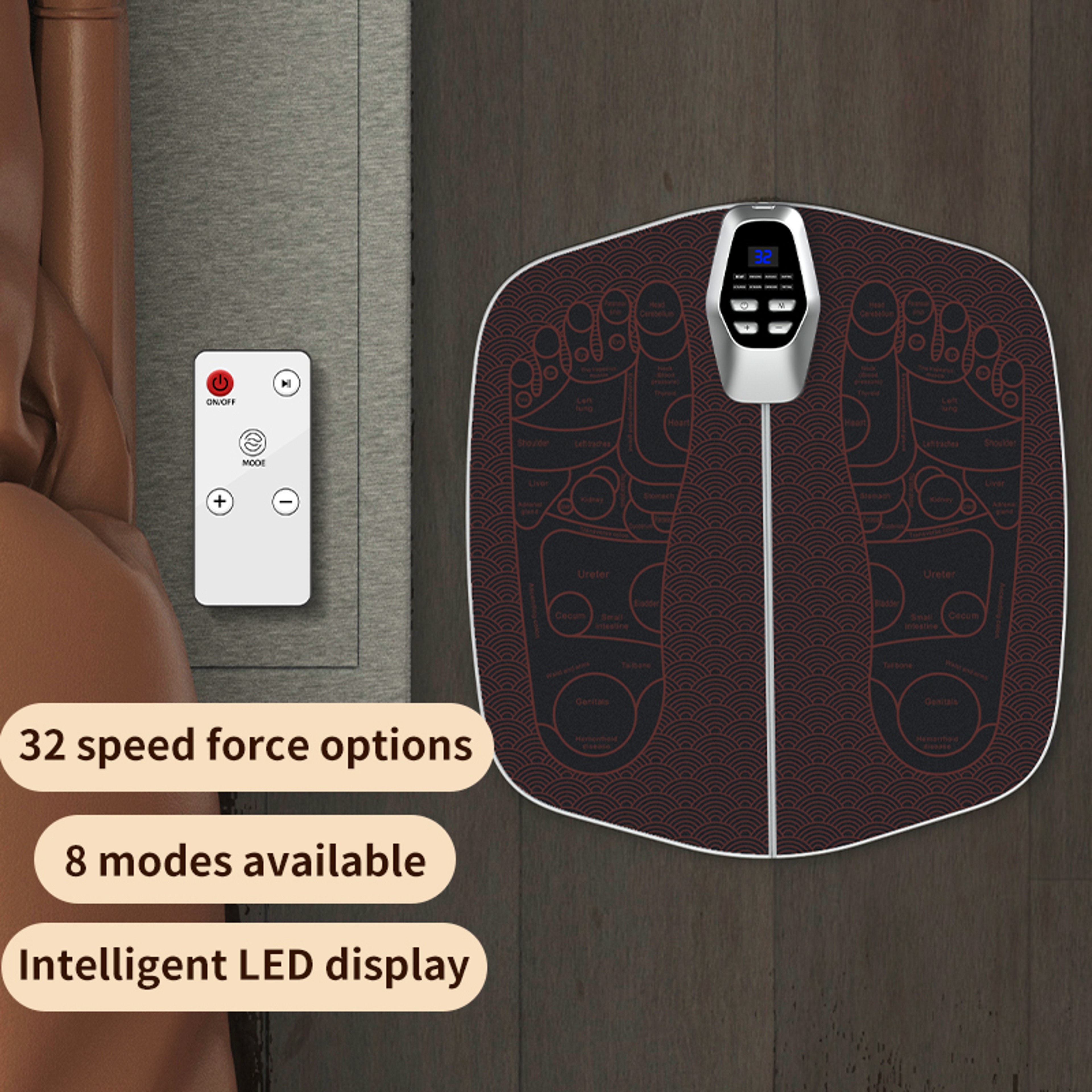 EMS Foot Massager Pad with USB Recharge, Control Muscle Stimulation, Acupoints Massage for Improves Blood Circulation – view 7