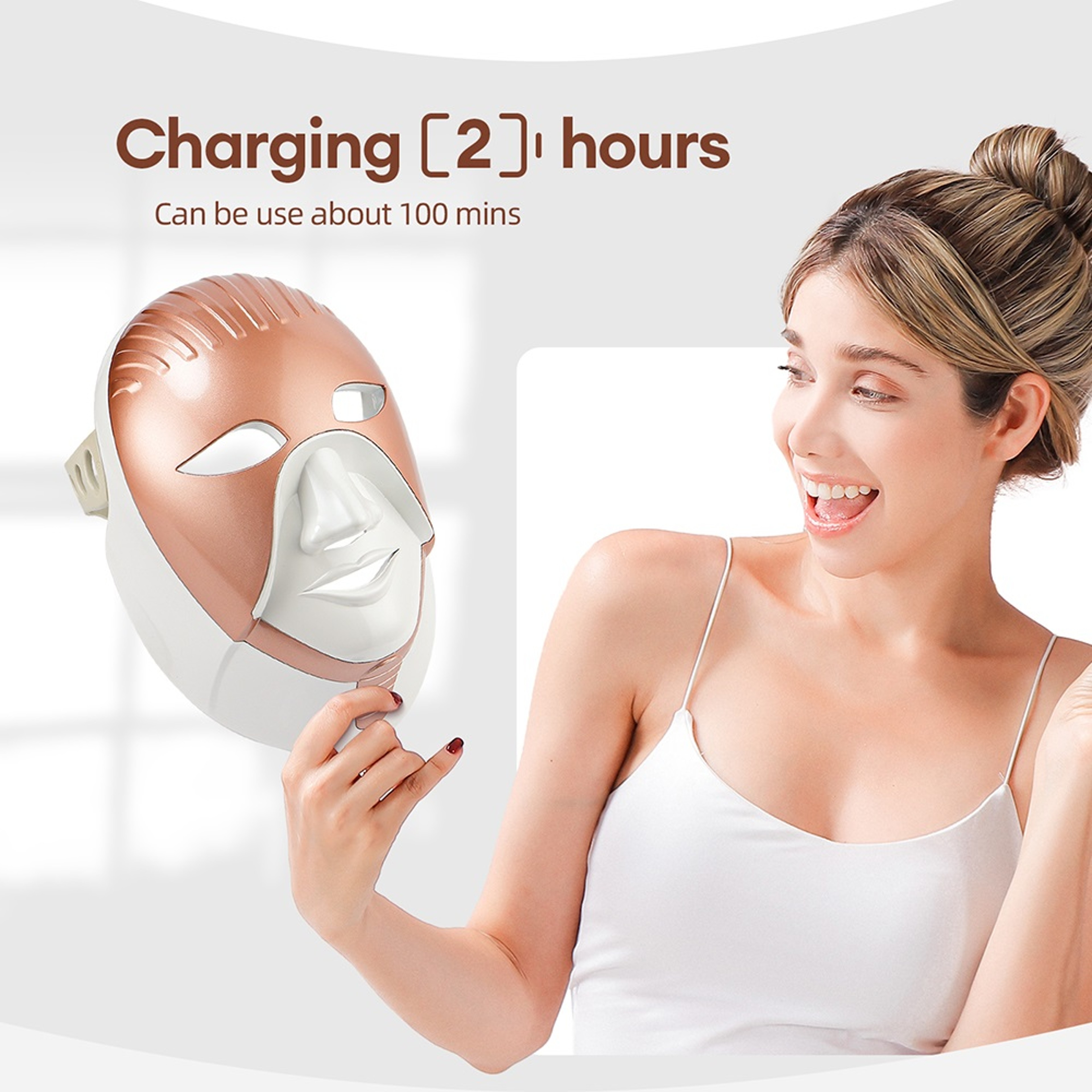 Wireless LED Facial Mask with 7-Color Photon Therapy, Skin Rejuvenation & Anti-Aging Beauty Machine – view 3
