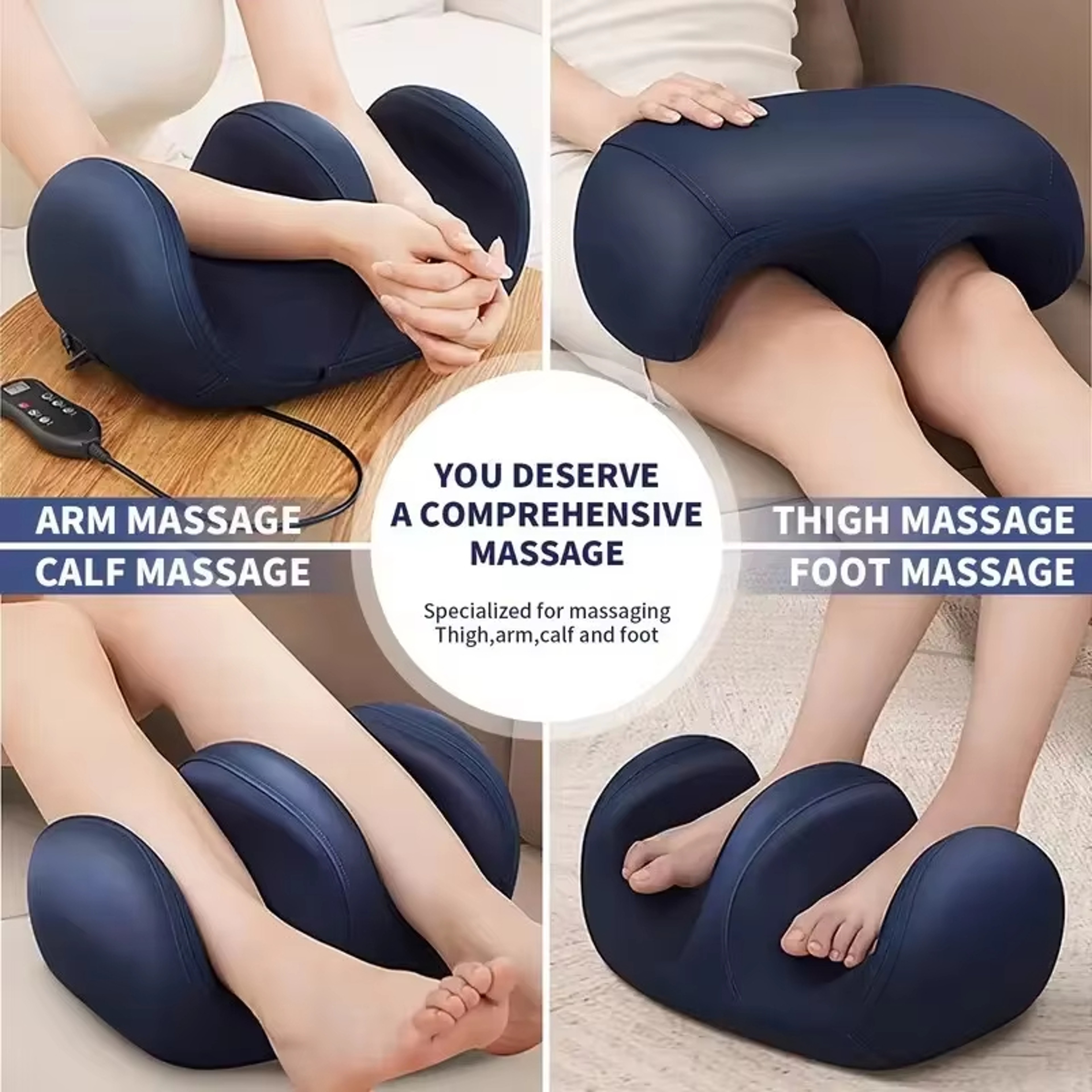 Electric Foot Leg Massager With Shiatsu Kneading Roller  Heating Therapy Hot Compression 0