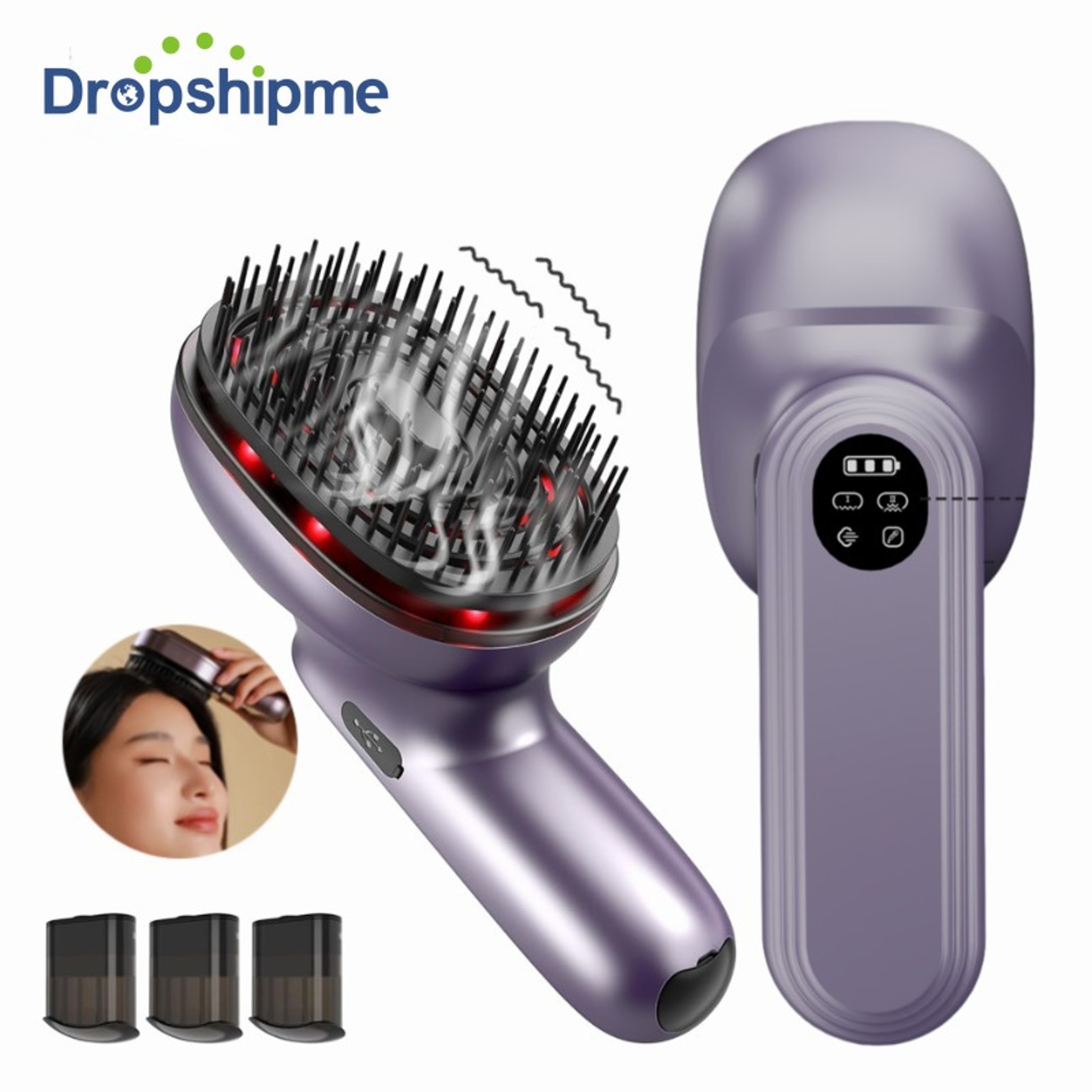 Advanced Head Massage Hair Comb With Red Light Hair Care  High Vibration Hair Massager Brush 0