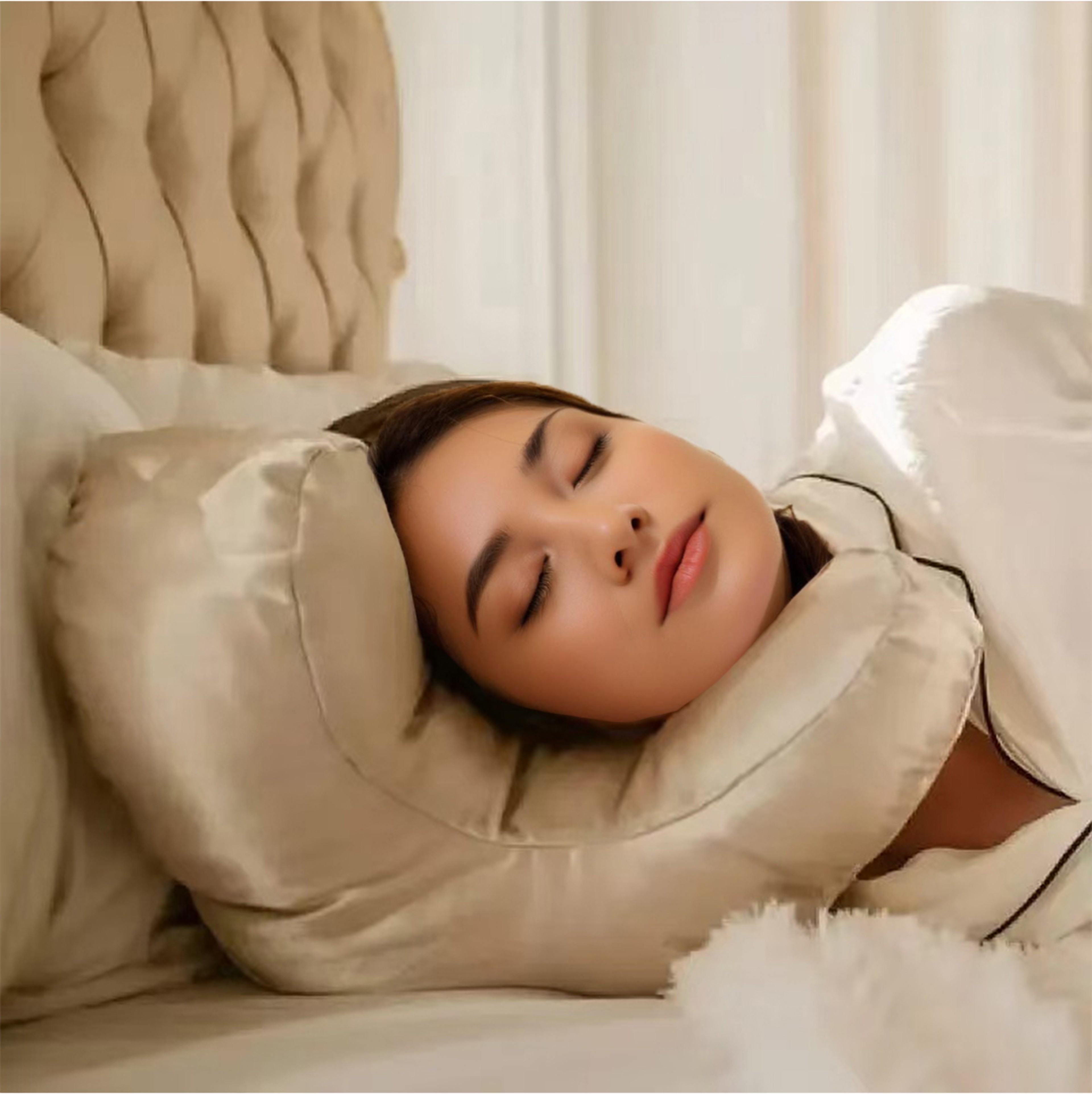 Luxury Memory Foam Face Pillow With Free White Satin Pillowcase For Beauty Sleep Anti Wrinkles Agin