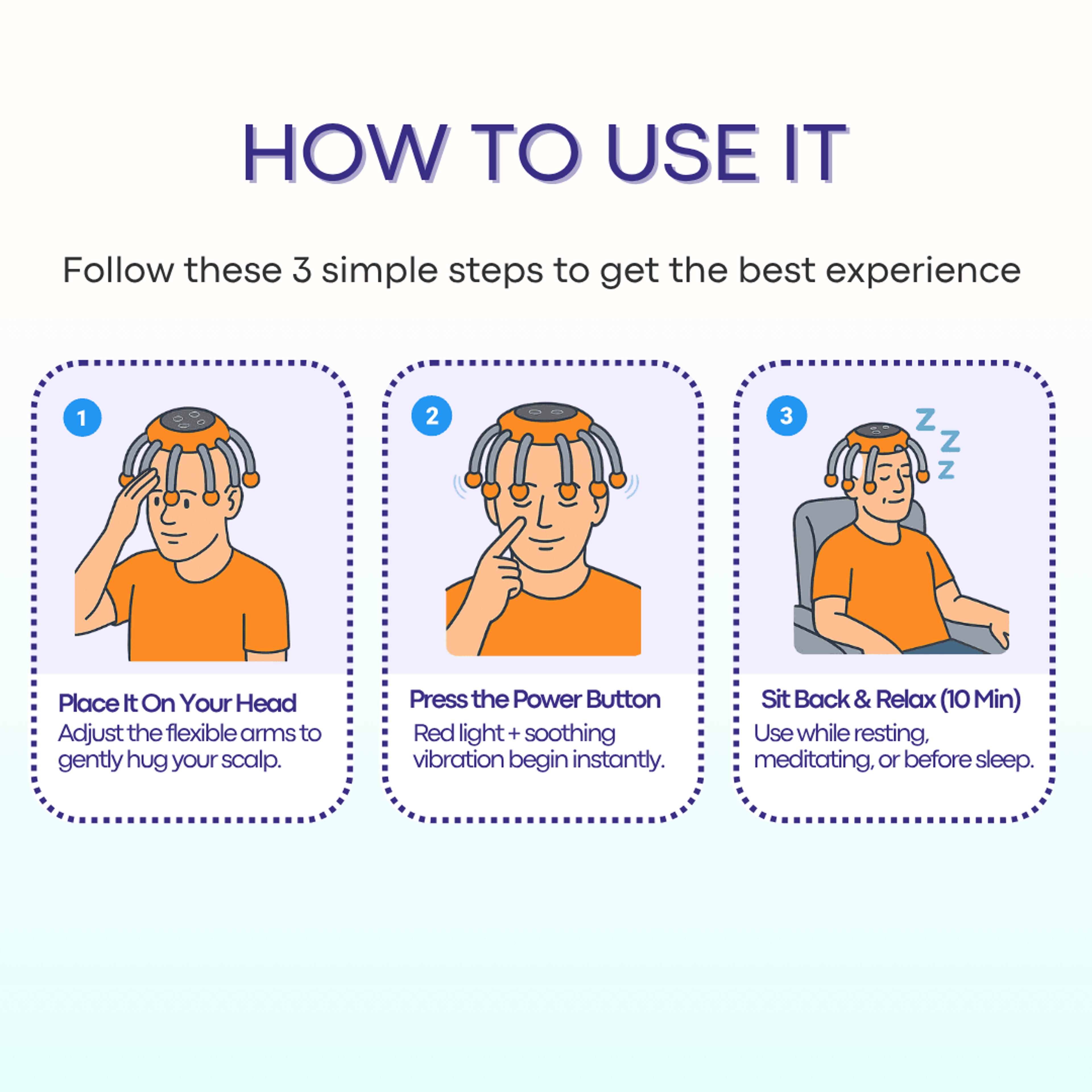 Smart TMS Vibration Scalp Head Massager with Red Light, Octopus Massage Machine for Stress Relief – view 12