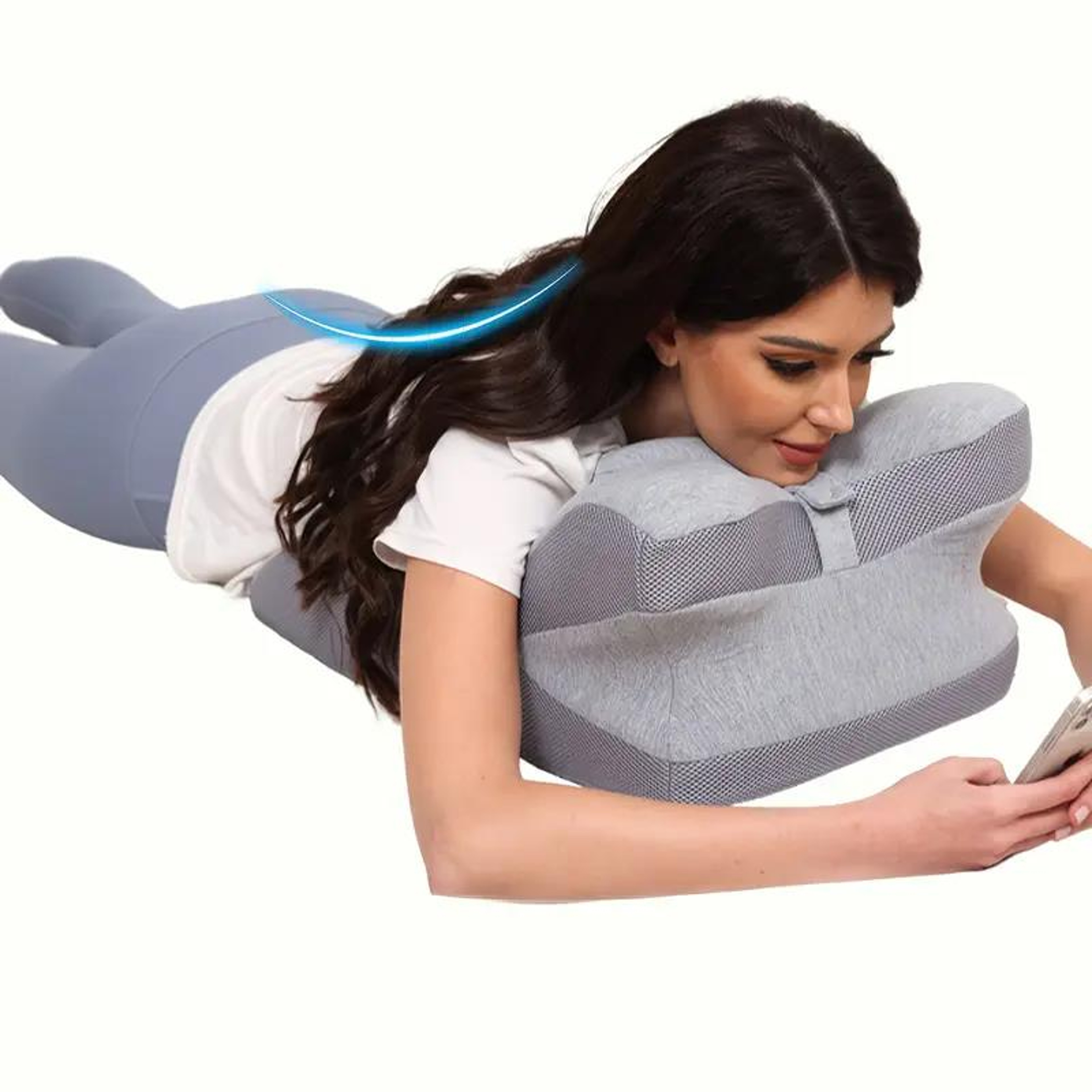 Multifunctional Reclining Pillow with Memory Foam for Back Neck Support, Ergonomic Wedge Cushion, Comfortable Prone Rest – view 4