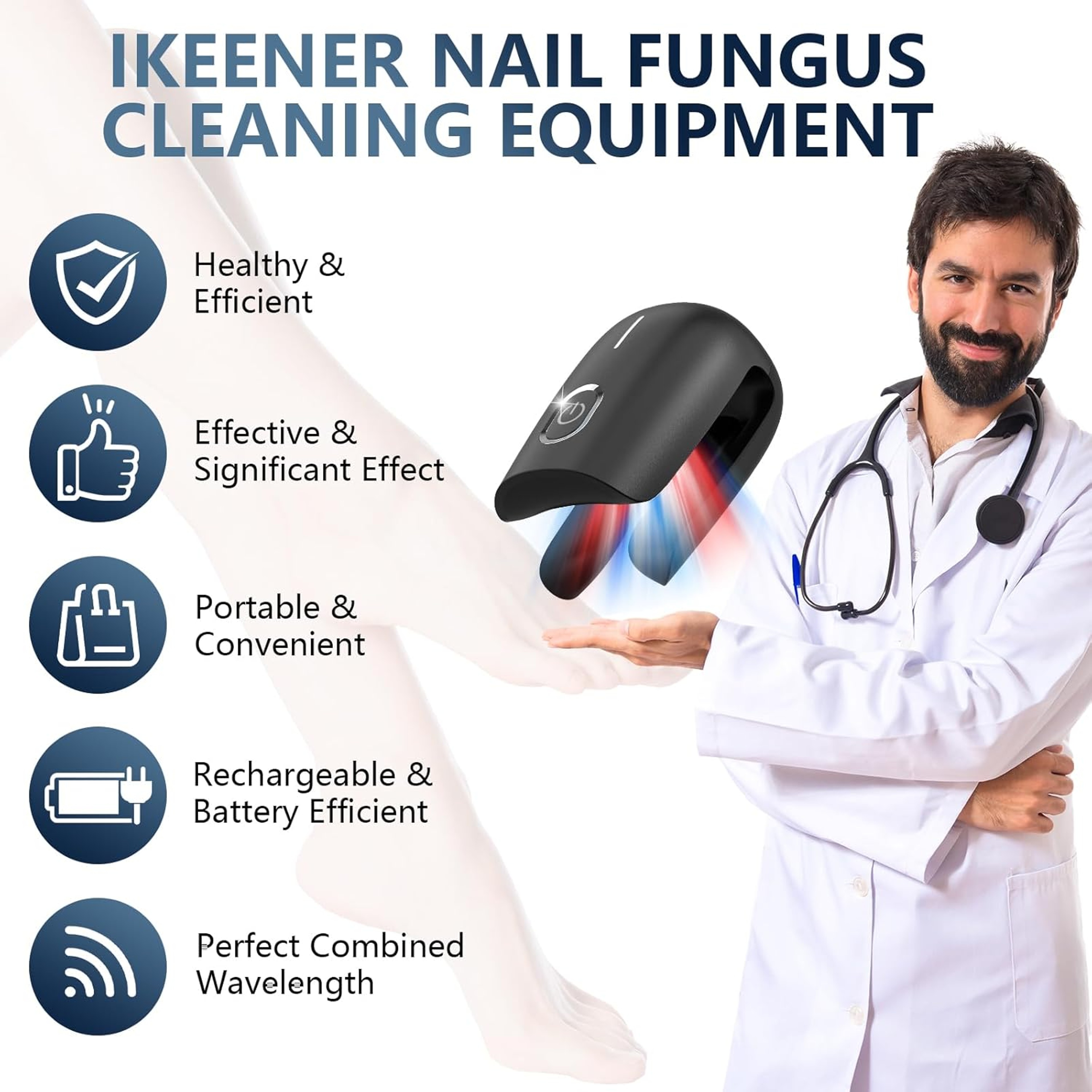 Nail Fungus Laser Device Super Pulsed Invisible Light Smart Remove and Repair Fungal Nail, Portable, Rechargeable – view 2