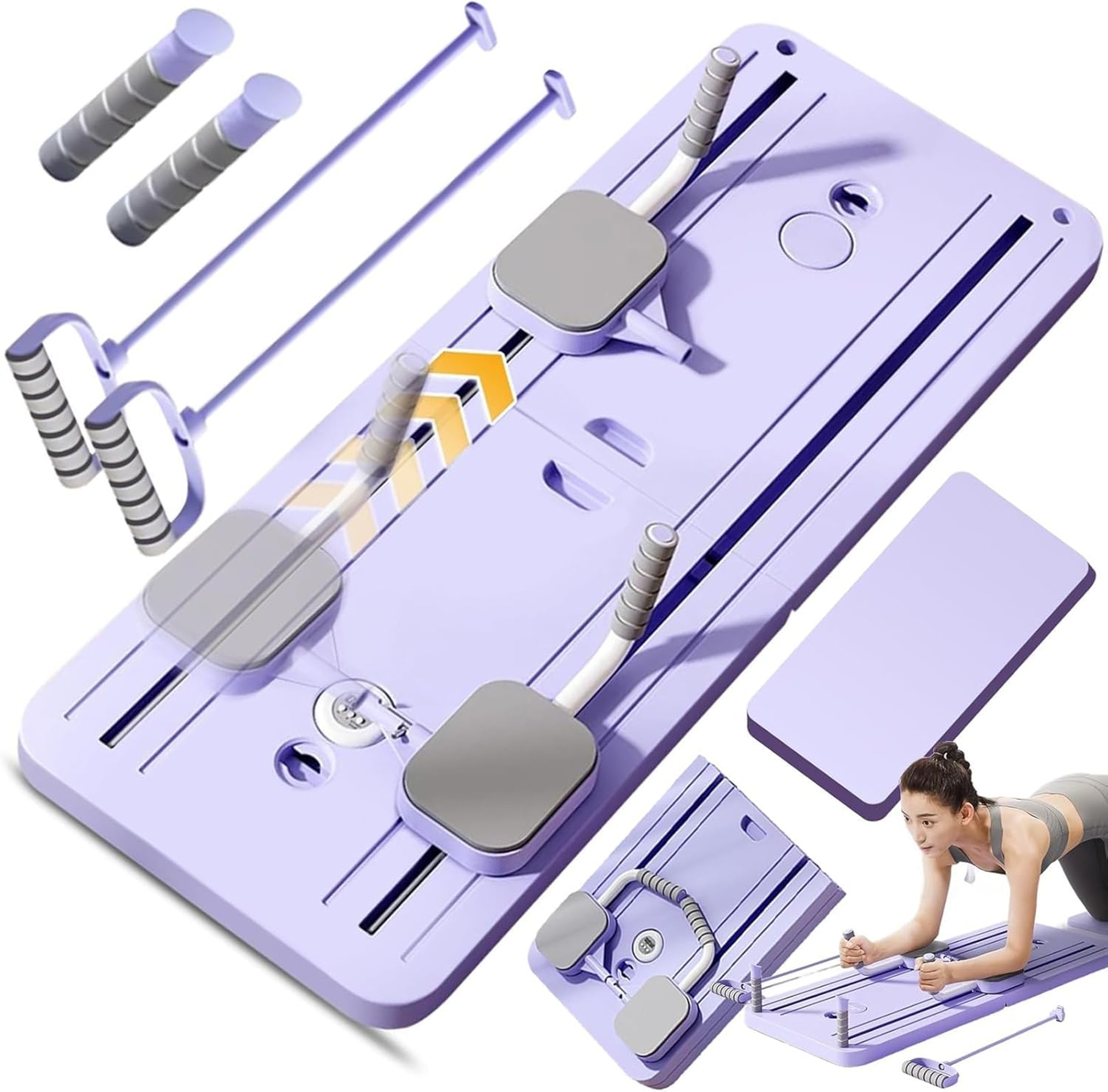 Adjustable Pilates Board Home Workout Machine Foldable Ab  Pushup Workout Board Yoga Reformer With  0