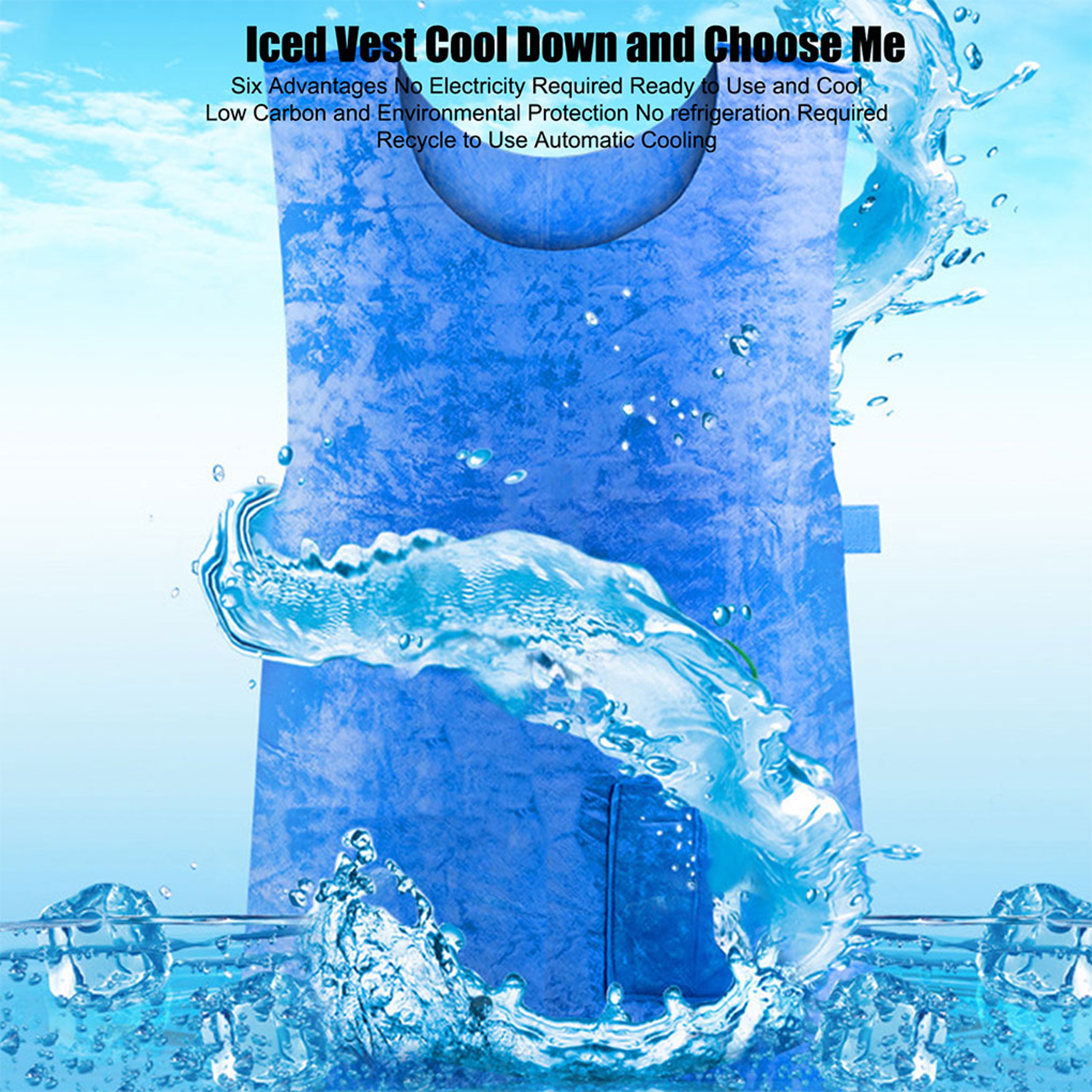 Summer Cooling Vest Undershirt, No Refrigeration Required Lightweight Cold Safety Vest, Waterproof Sports Fabric Comfort – view 3