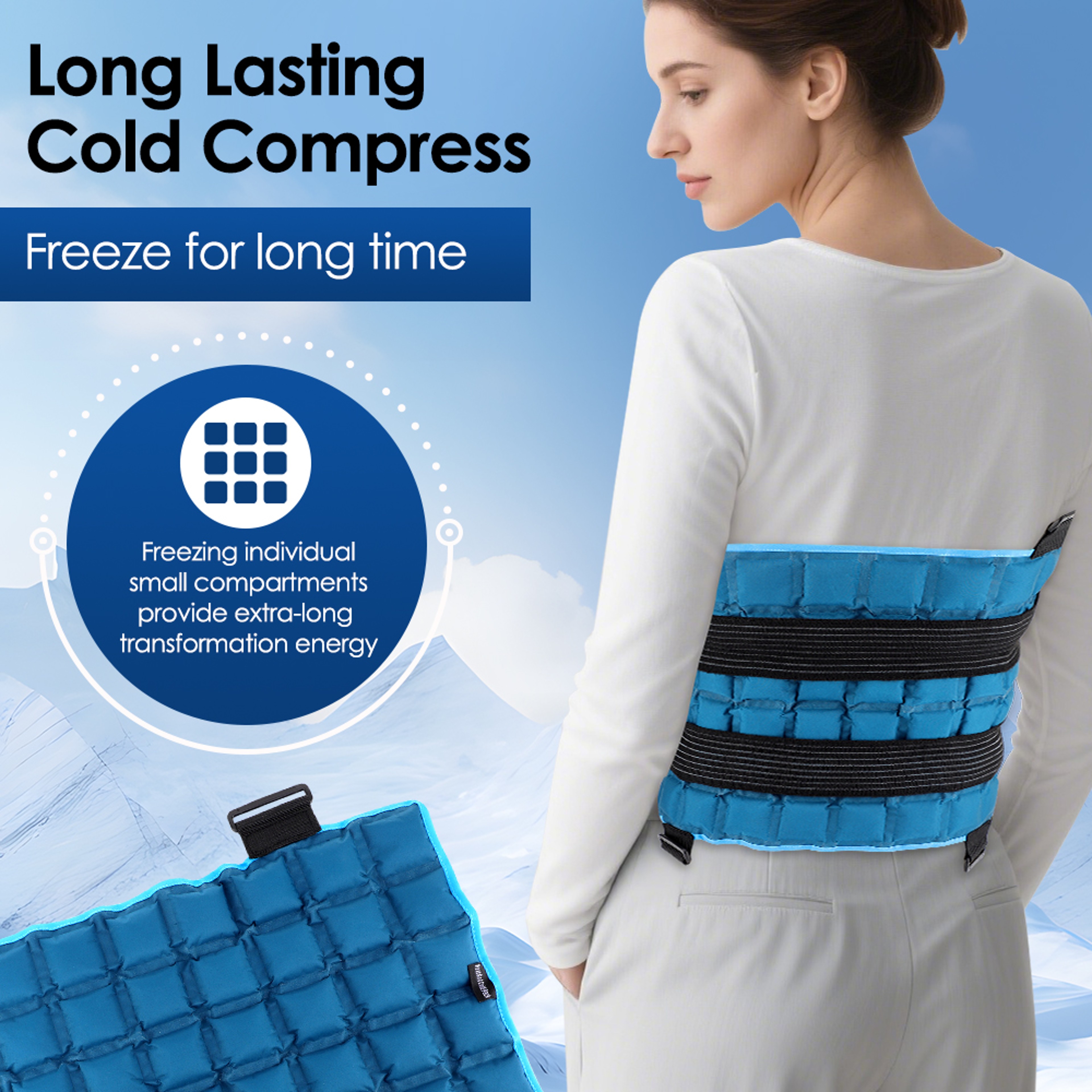 Self-absorbing Water Knee Brace Pad, Ice Packs Physiotherapy Hot & Ice Compress, Heated Knee Leg Neck Shoulder Hip Wrap – view 2